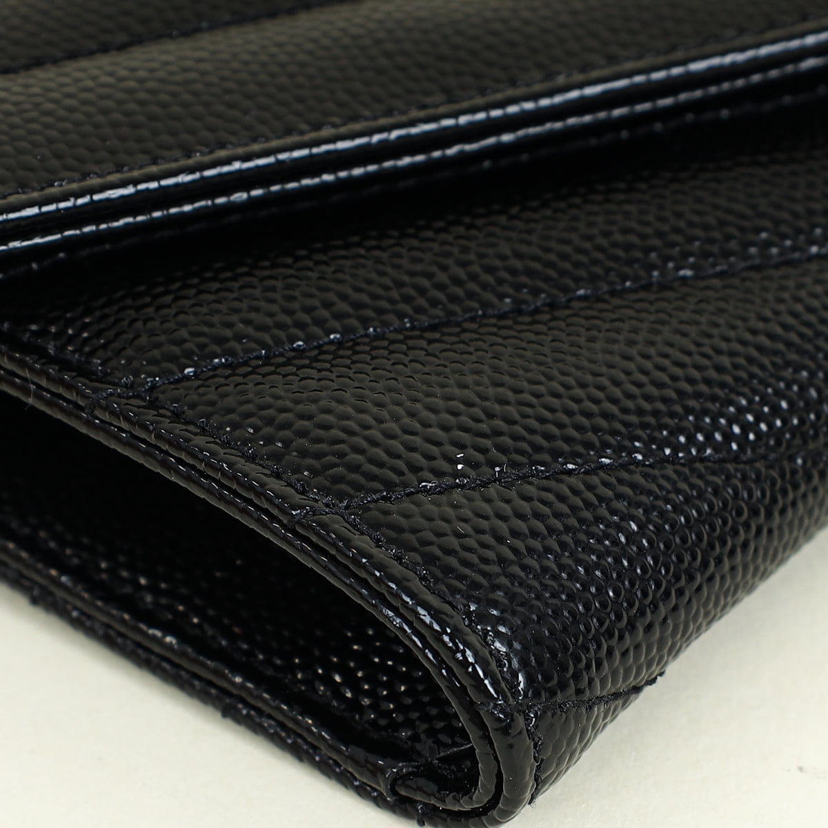 YSL Black Cassandre Chevron Envelope Wallet