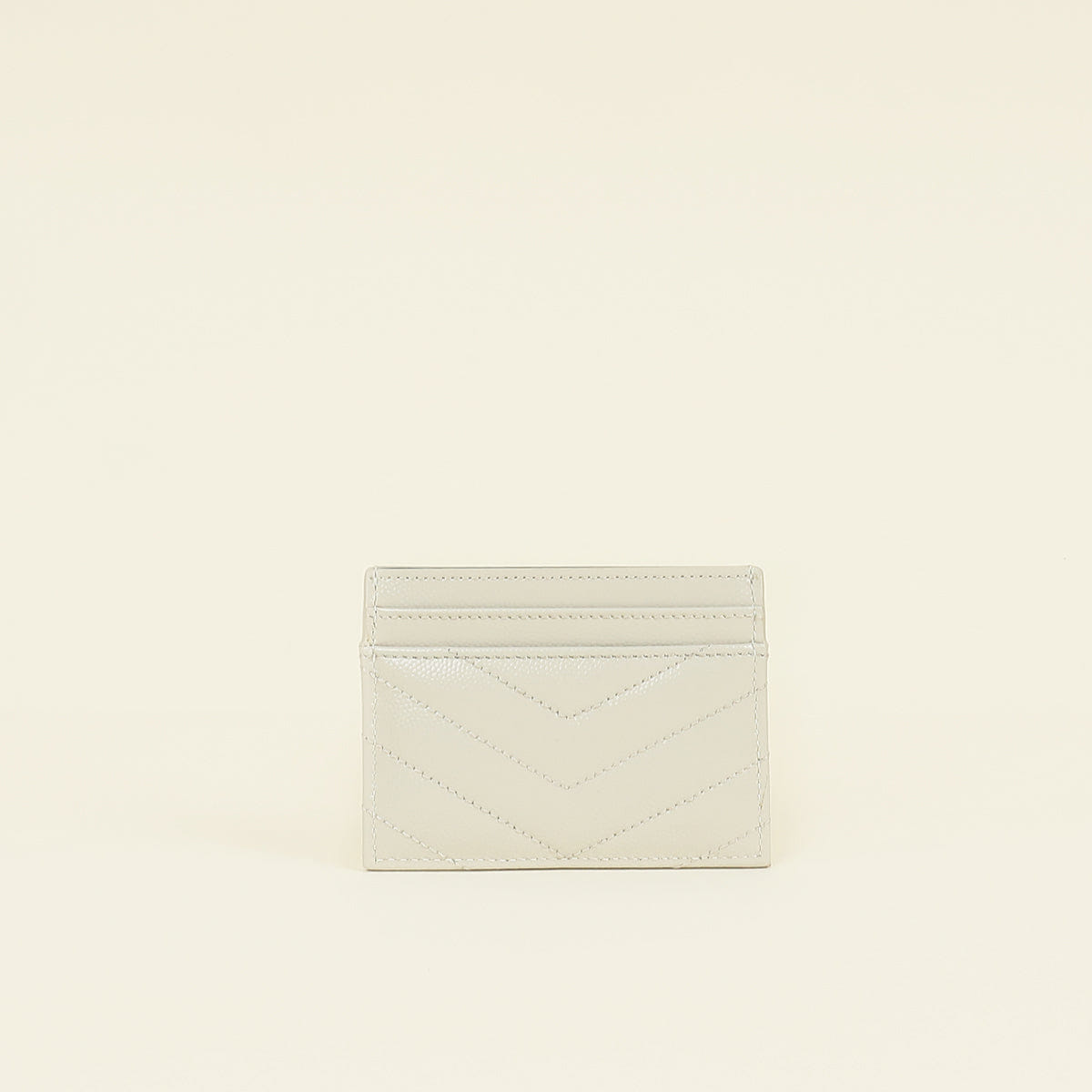 YSL Blanc Vintage Cassandre Matelasse Card Holder