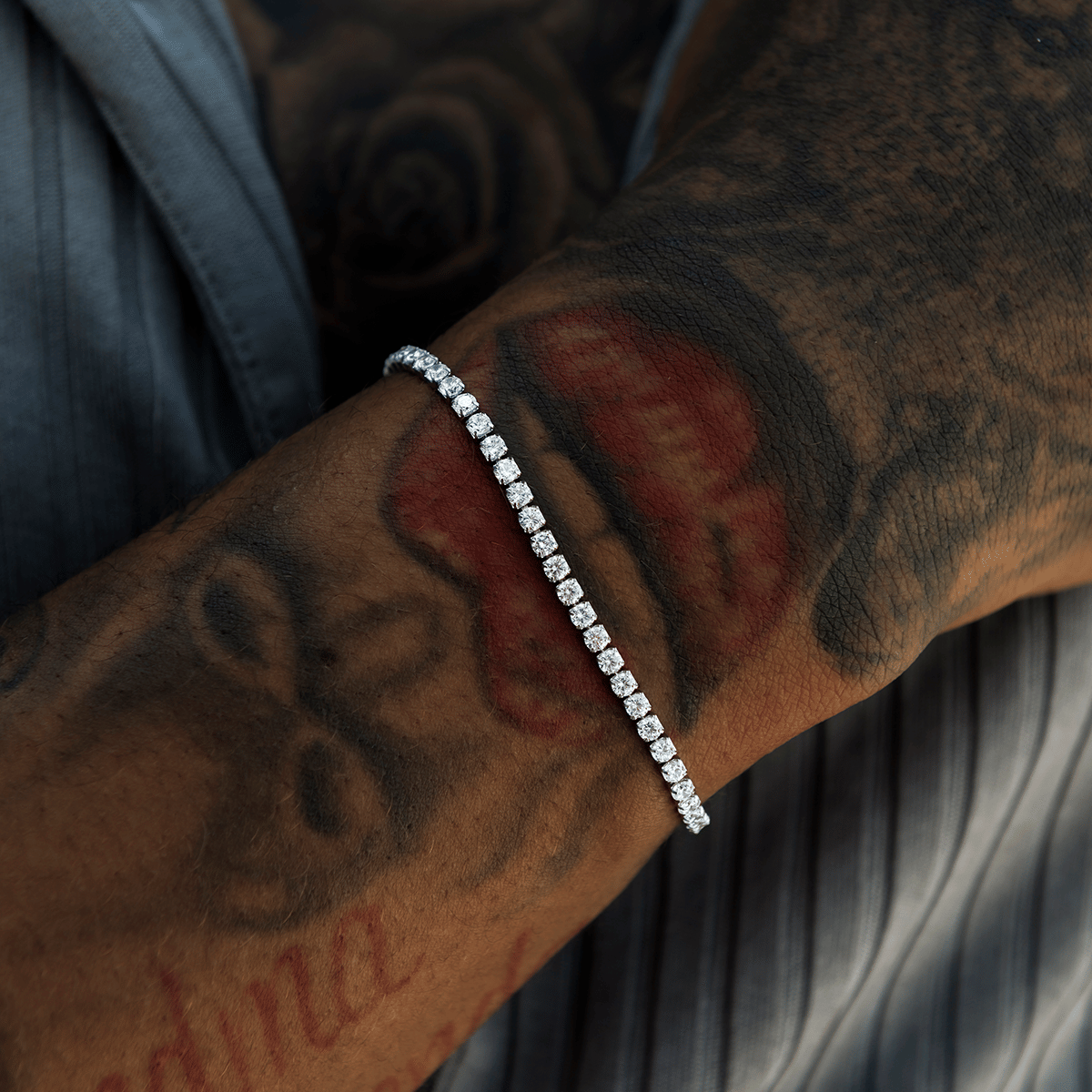 GLD PROMO SETS Micro Tennis Chain + Bracelet Bundle in White Gold