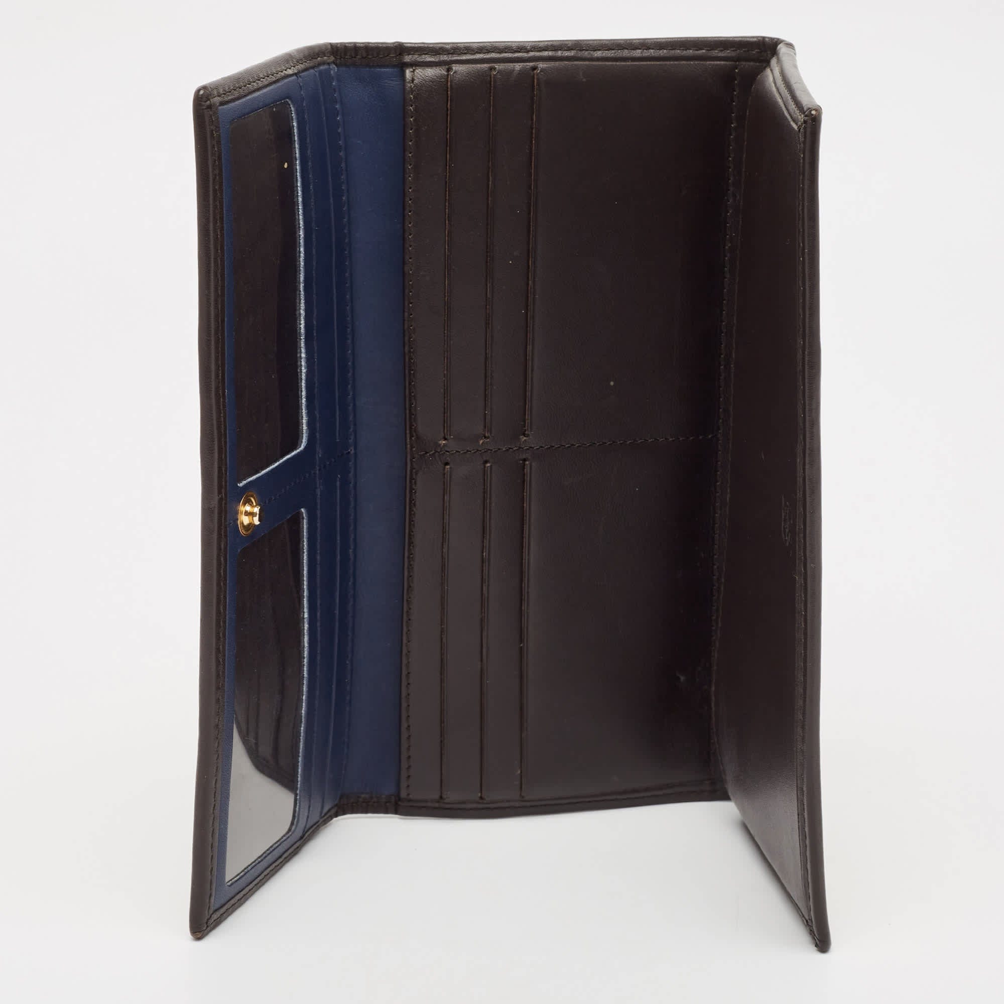Ch Carolina Herrera Off White Monogram Flap Trifold Continental Wallet