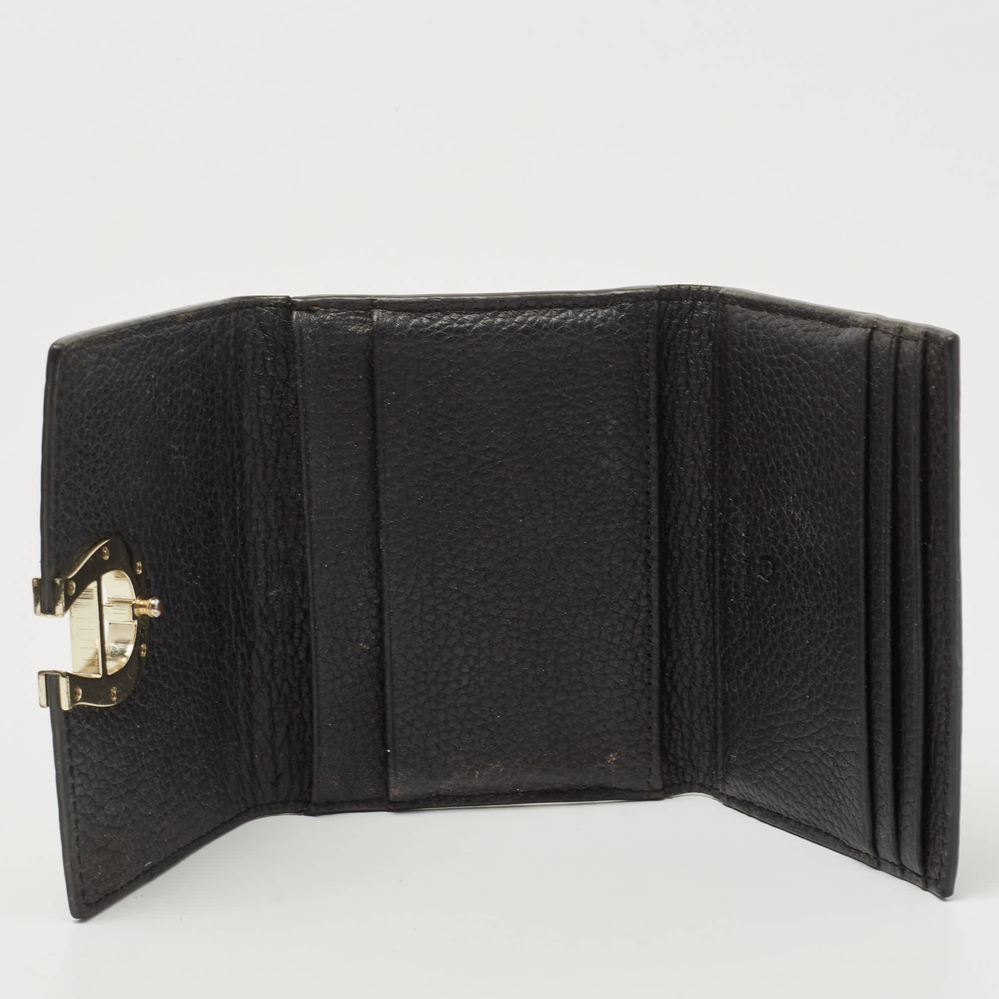 Aigner Black Leather Trifold Wallet