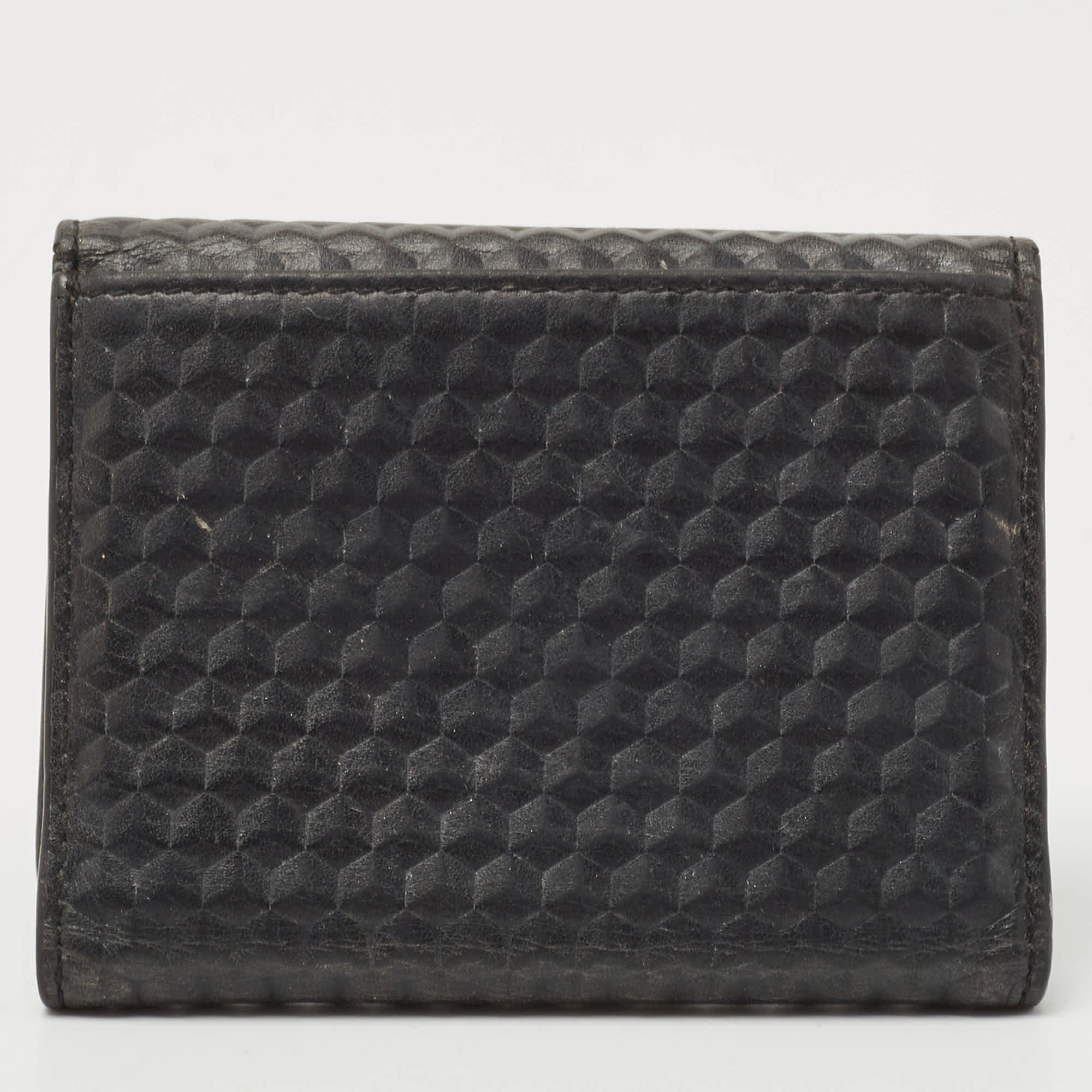 Aigner Black Leather Trifold Wallet