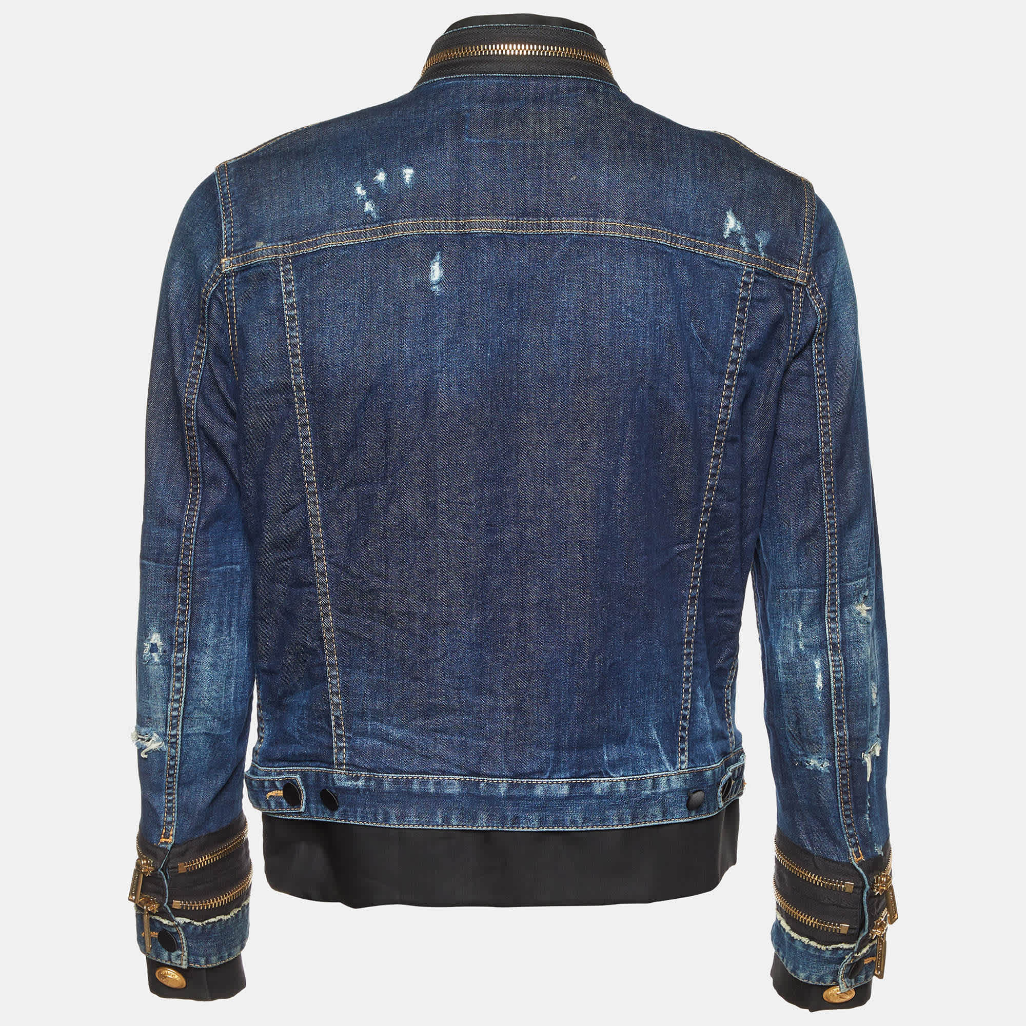 Blue Navy Blue Zip - Up Officer Jacket