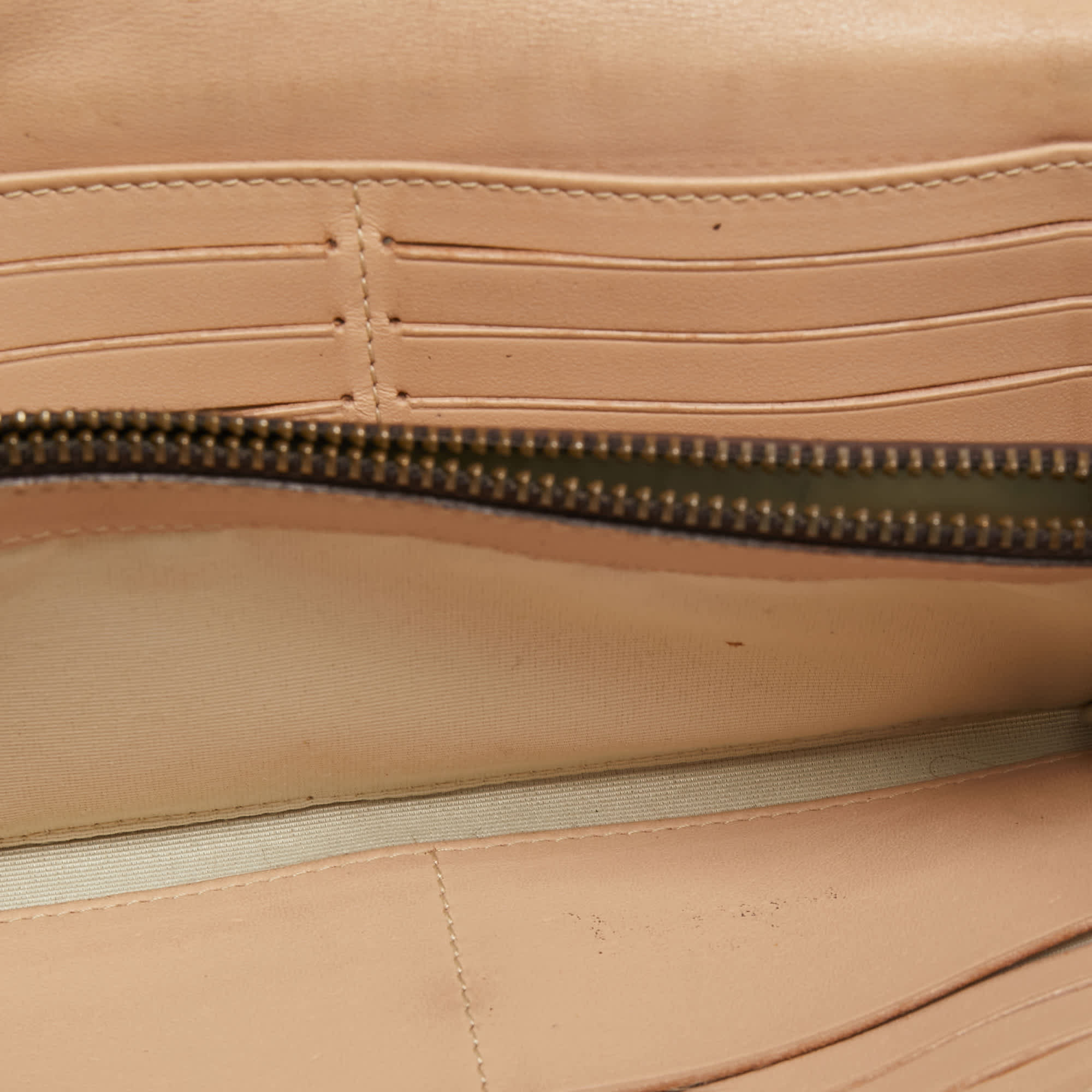 Ch Carolina Herrera Brown/beige Monogram Embossed Leather Continental Wallet
