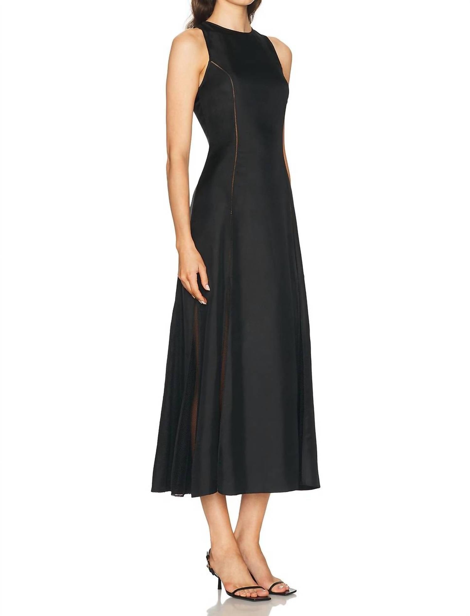 SILK Iraka Silk Twill Dress In Black