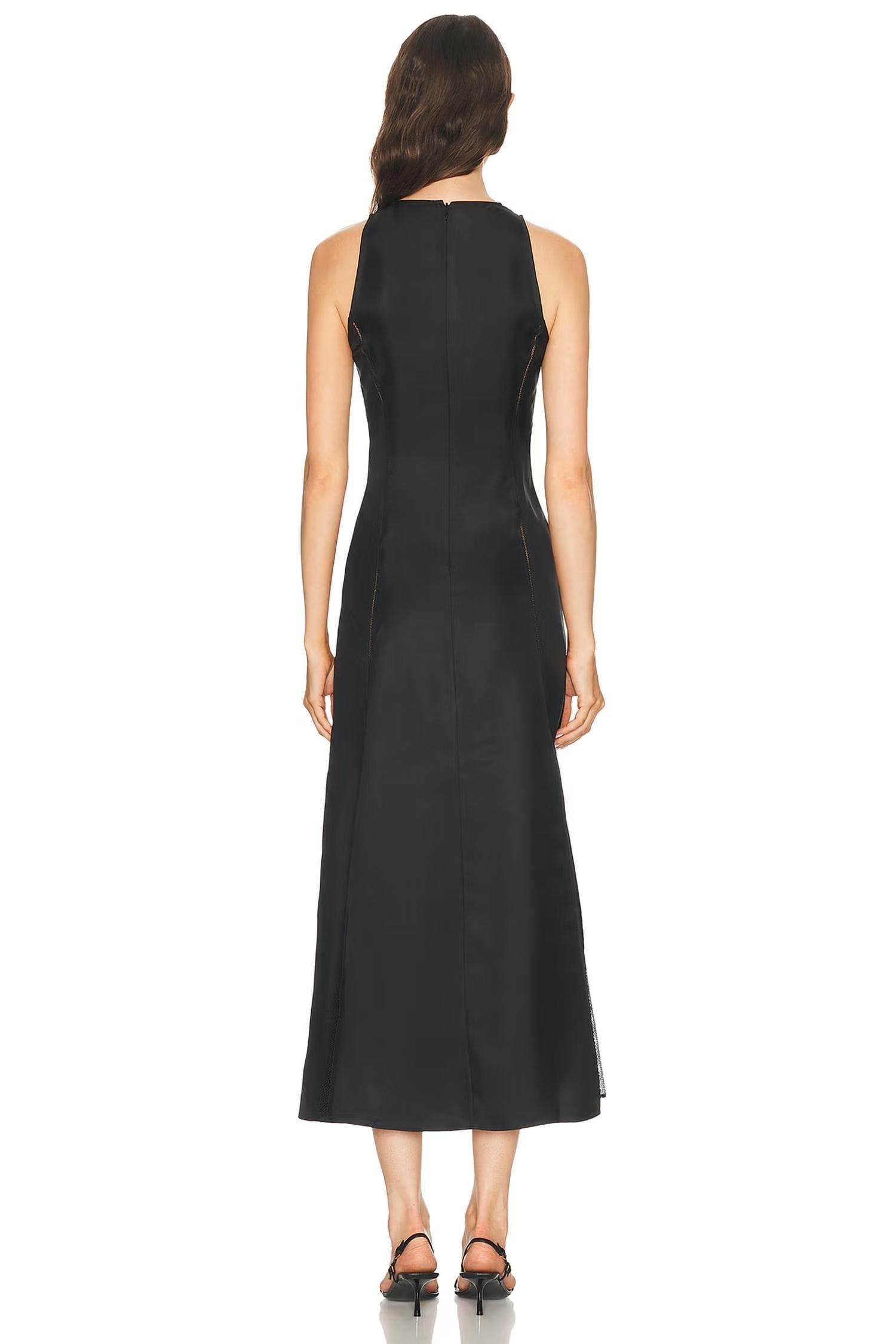 SILK Iraka Silk Twill Dress In Black