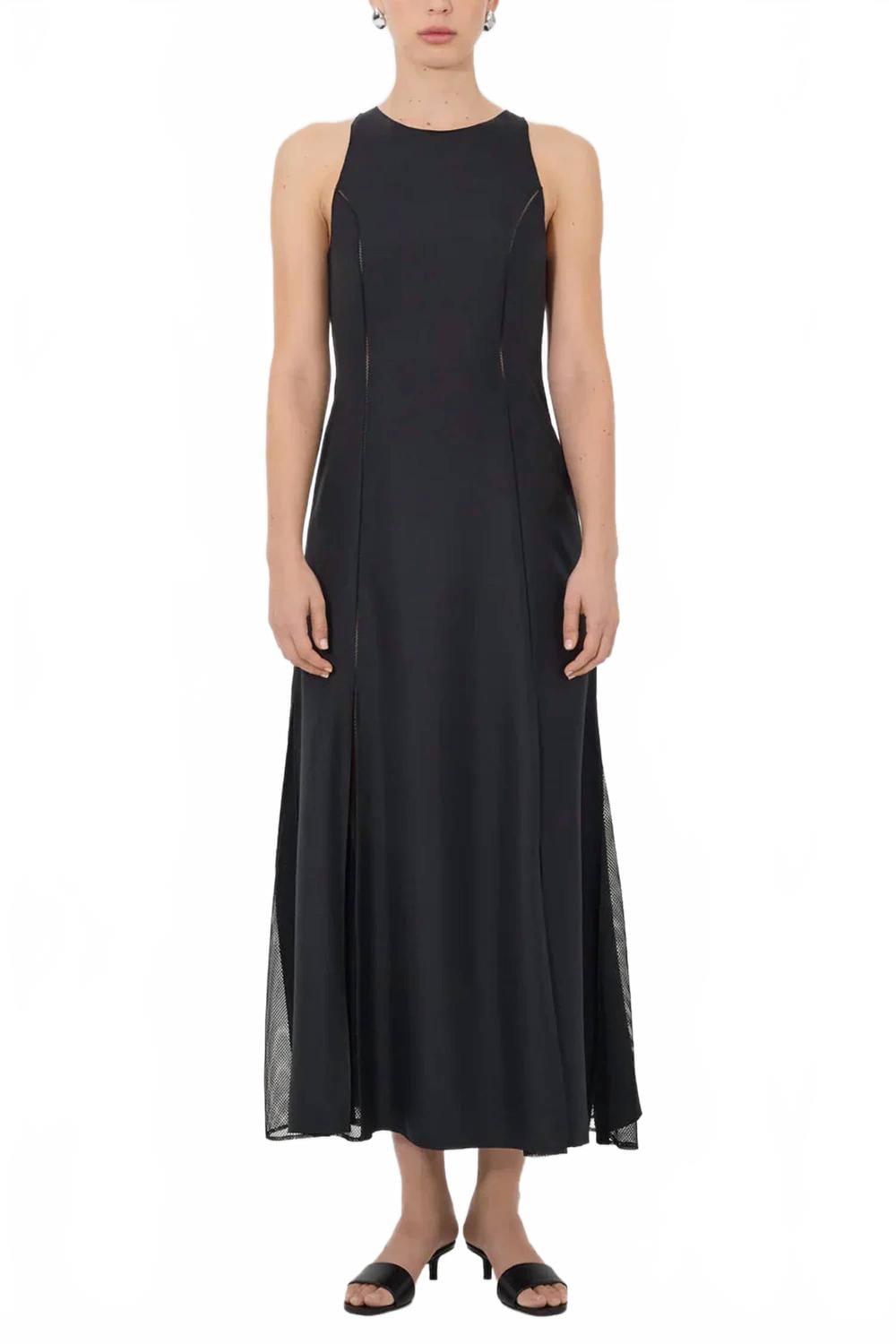 SILK Iraka Silk Twill Dress In Black