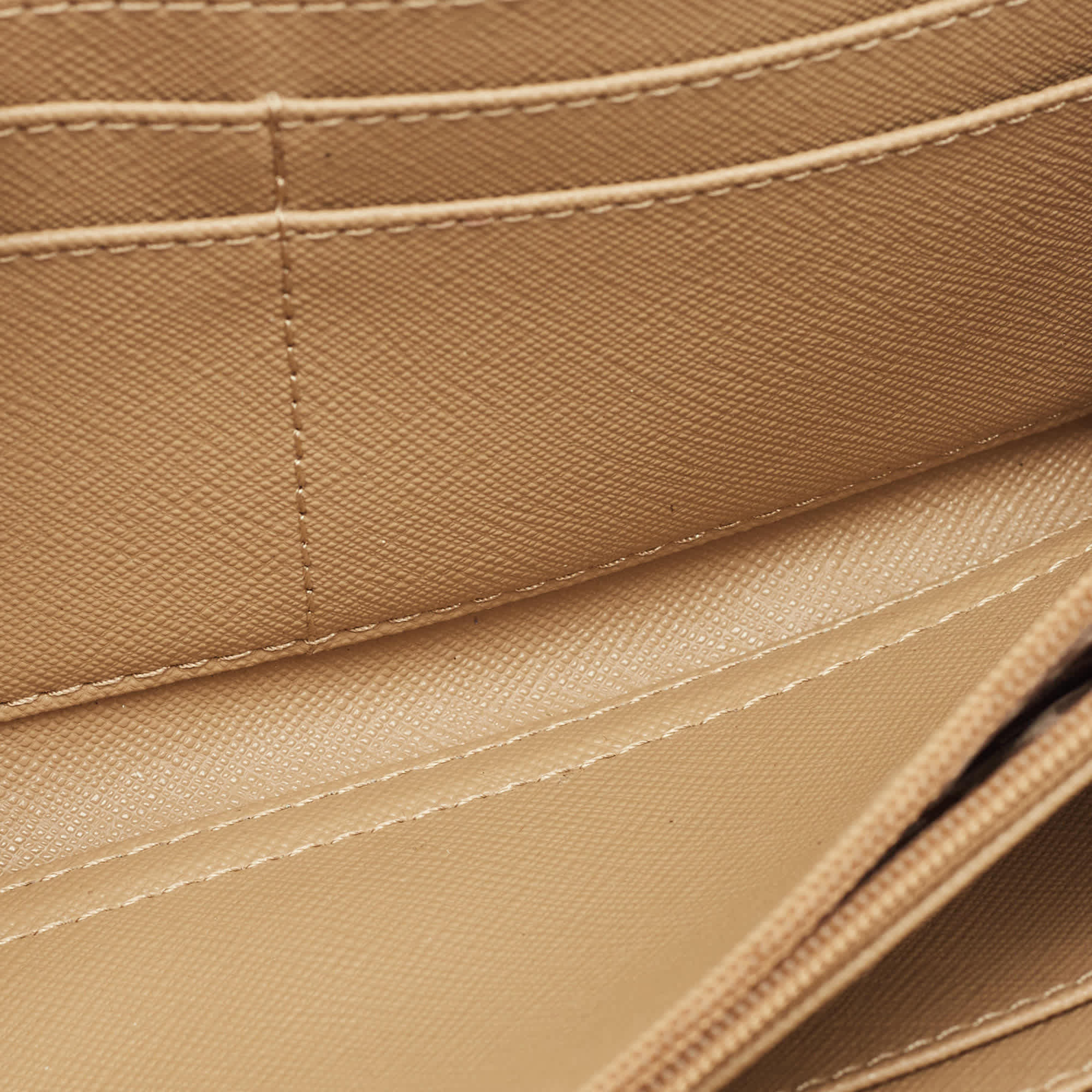 Monogram Dkny Beige/red Monogram Fabric Zip Continental Wallet