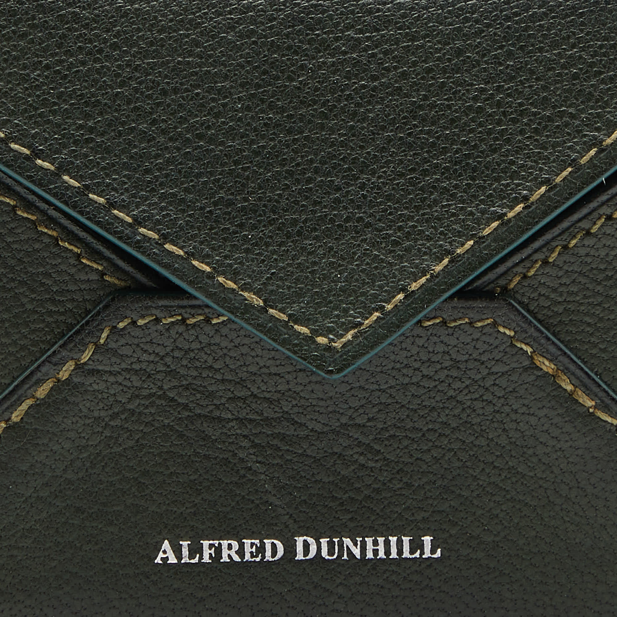 Alfred Dunhill Green Leather Flap Card Case