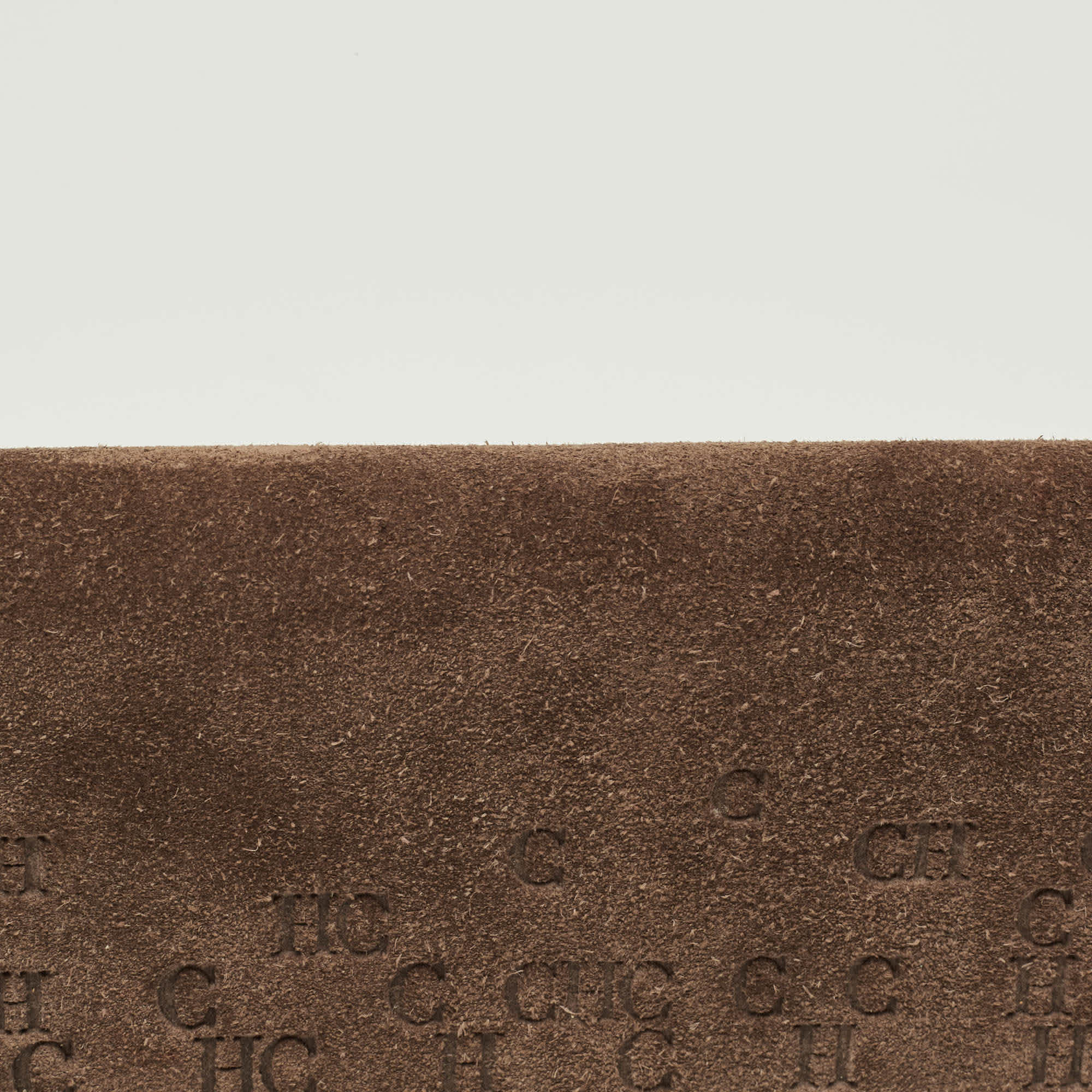 Ch Carolina Herrera Brown Monogram Suede Long Wallet