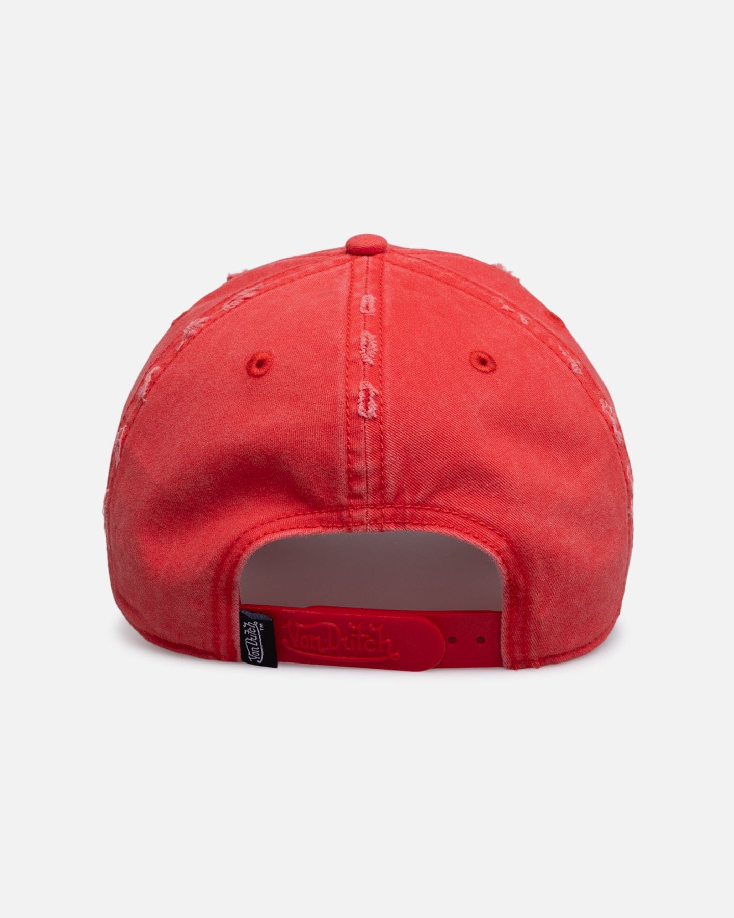 Von Dutch Distressed Dad Strapback Cap Washed Red