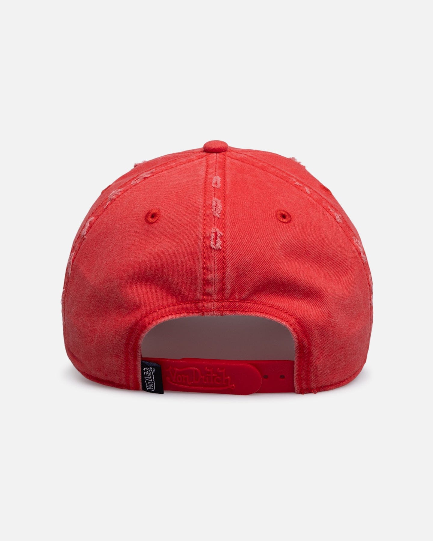 Von Dutch Distressed Dad Strapback Cap Washed Red