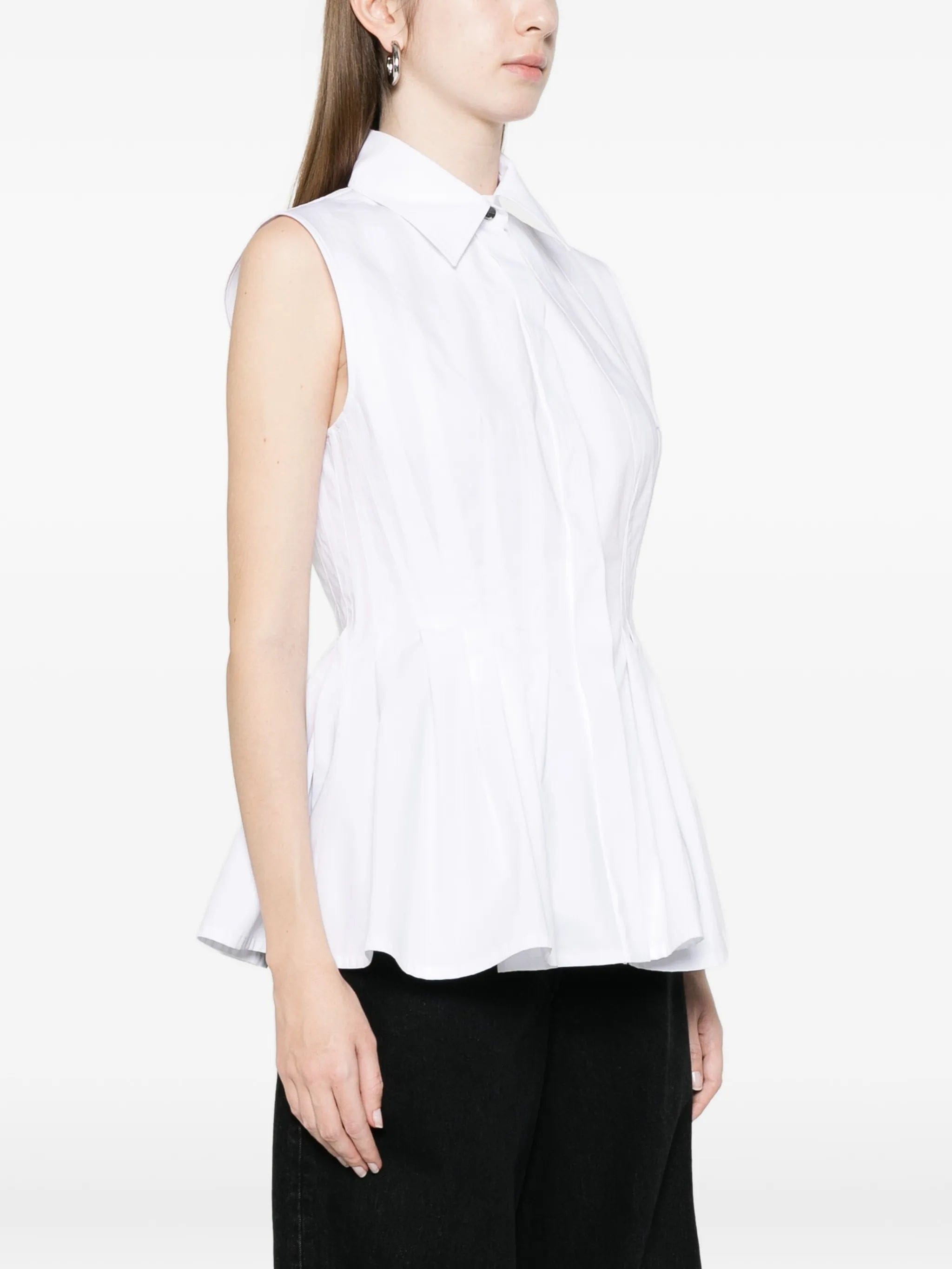 Sportmax pleated sleeveless shirt