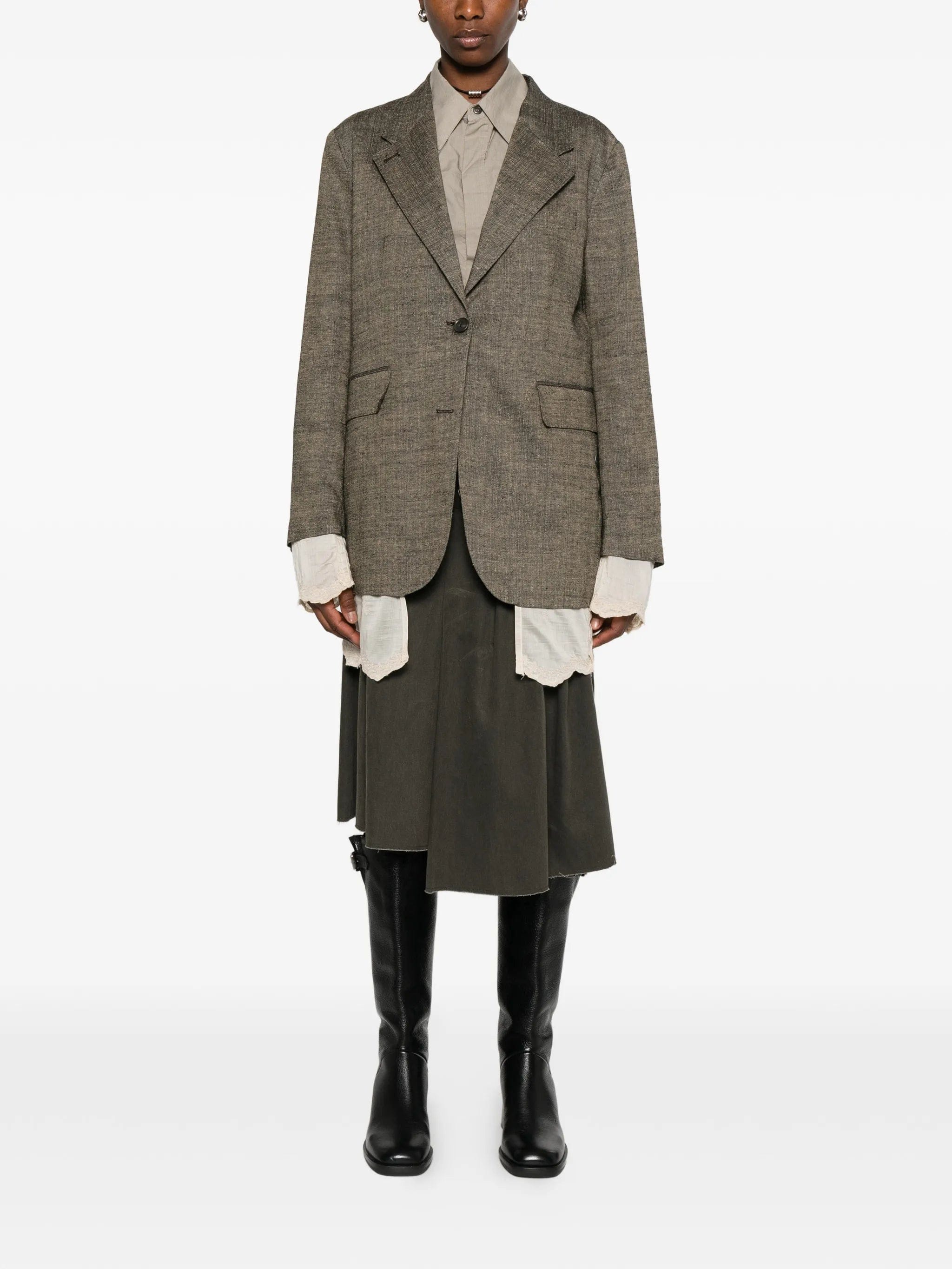 OUR Legacy Drip lace - trim oversized blazer