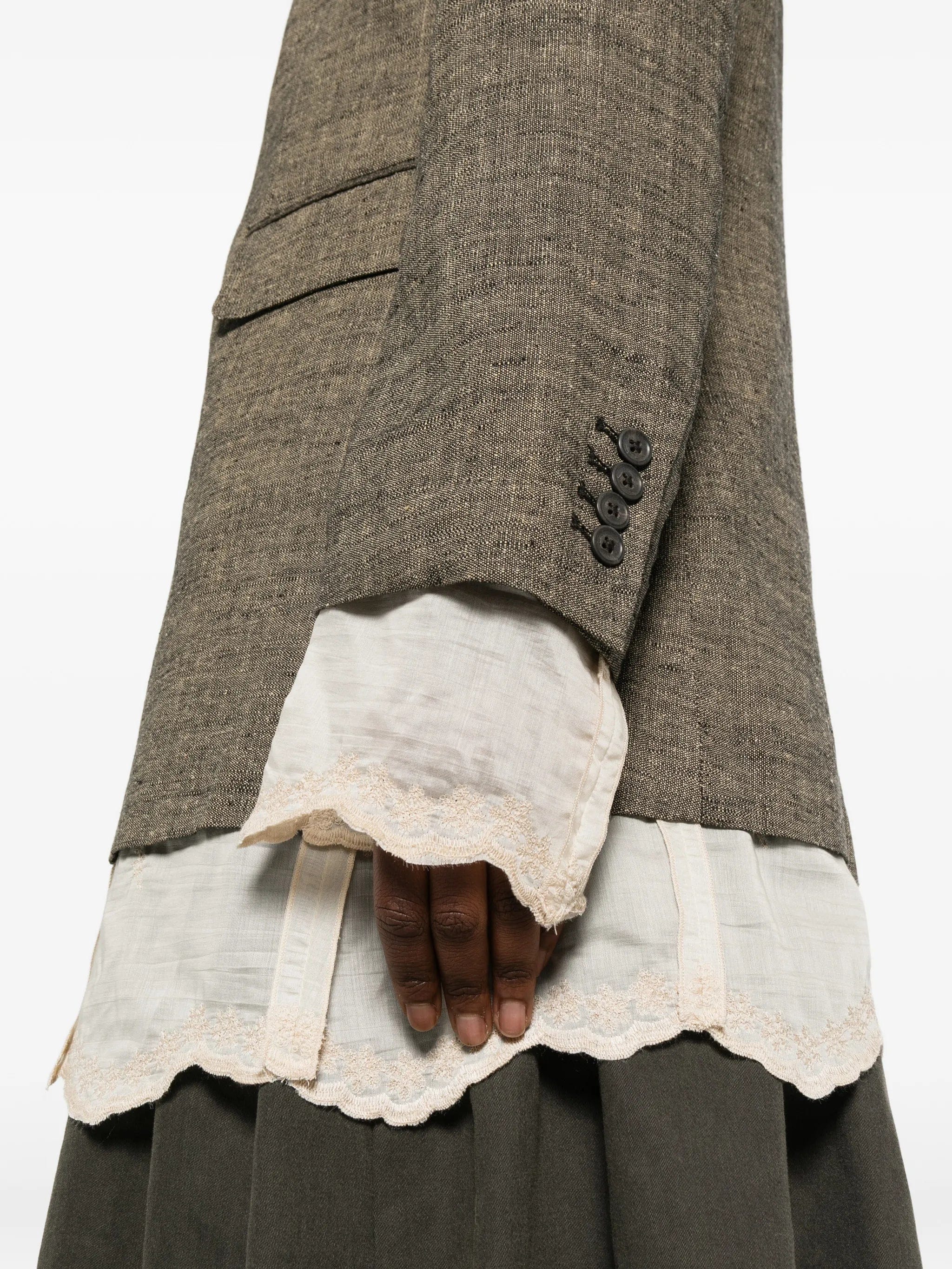 OUR Legacy Drip lace - trim oversized blazer