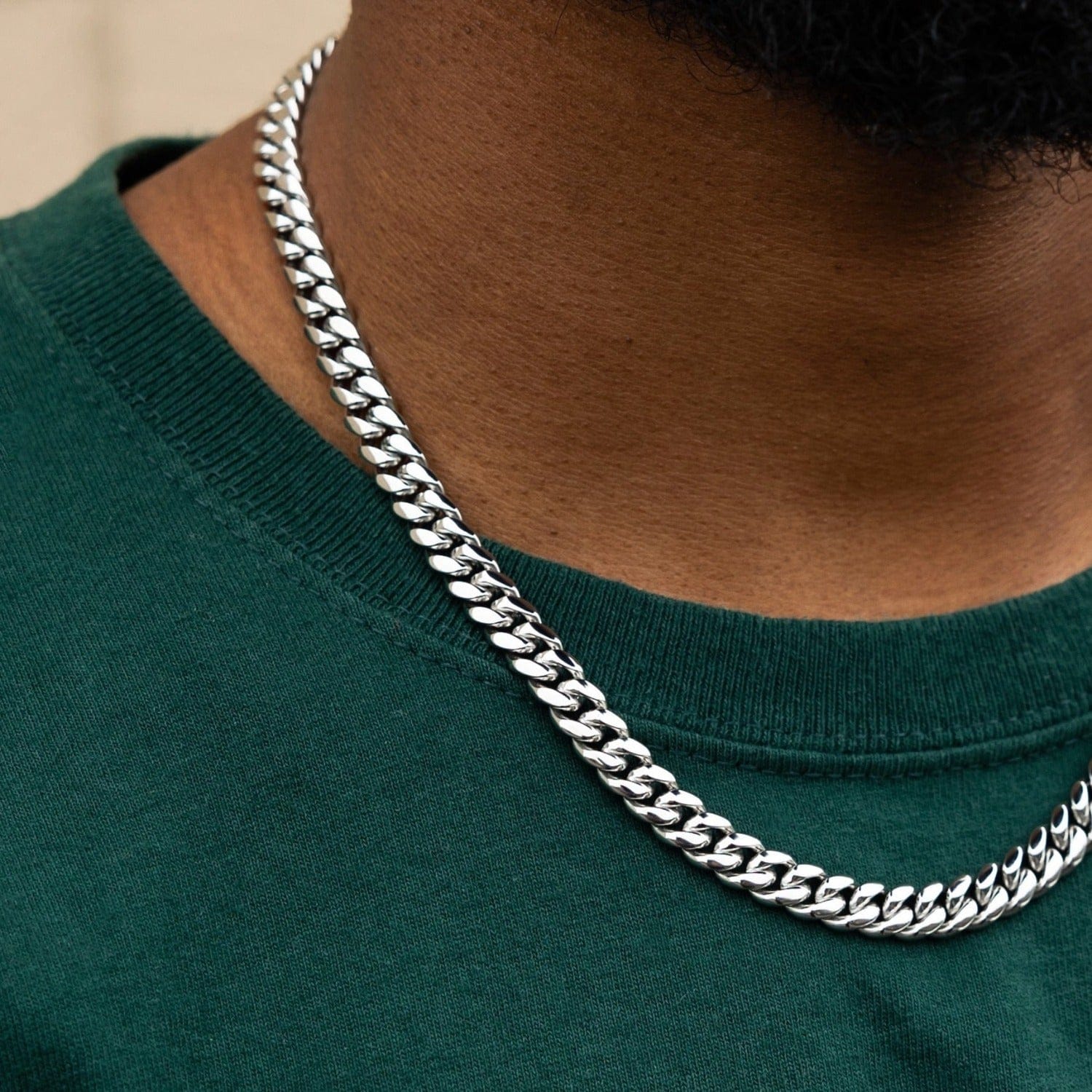 GLD Men Miami Cuban Chain + Bracelet Bundle in White Gold - 8 mm