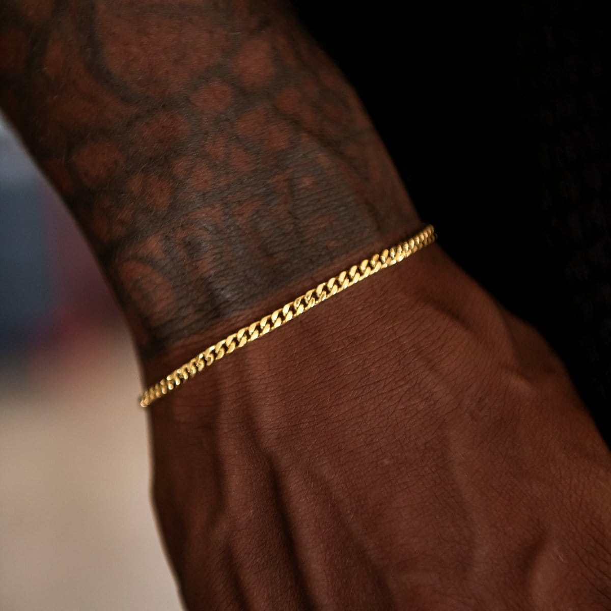 GLD Men Micro Cuban Chain + Bracelet in Yellow Gold - 3 mm