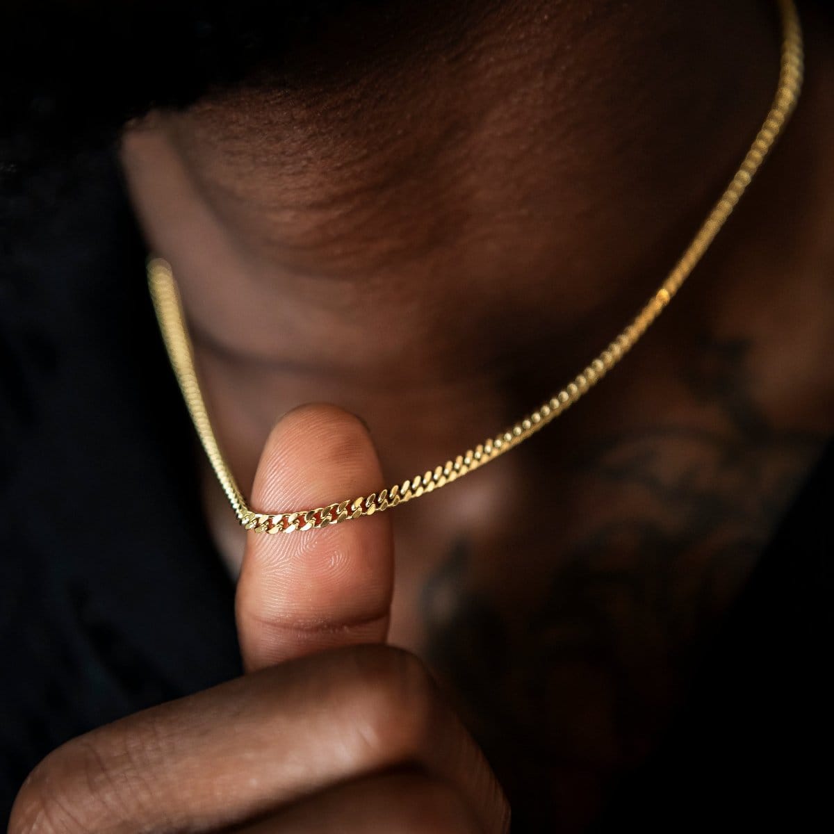 GLD Men Micro Cuban Chain + Bracelet in Yellow Gold - 3 mm