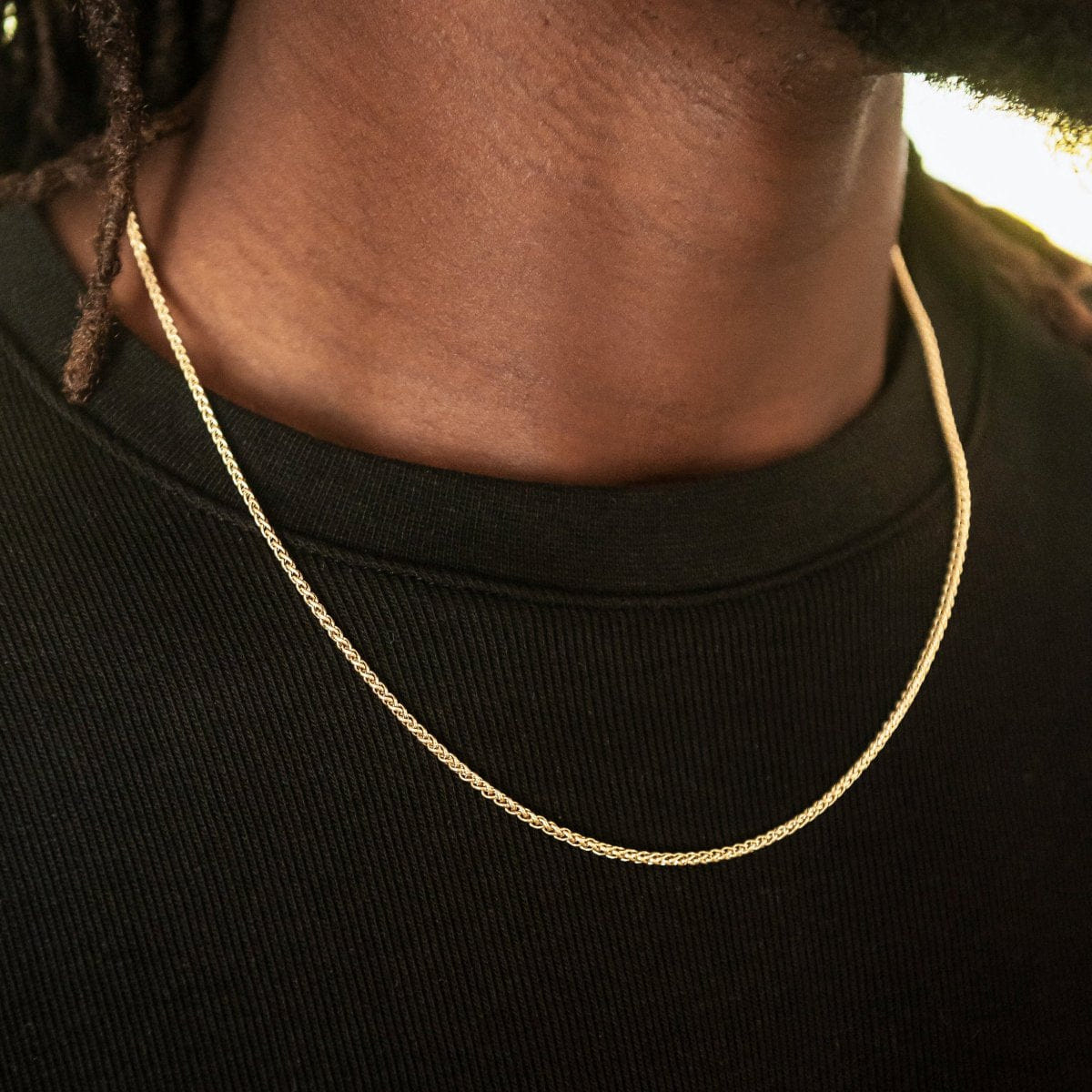 GLD Men Palm Chain + Bracelet Bundle in Yellow Gold - 2 mm