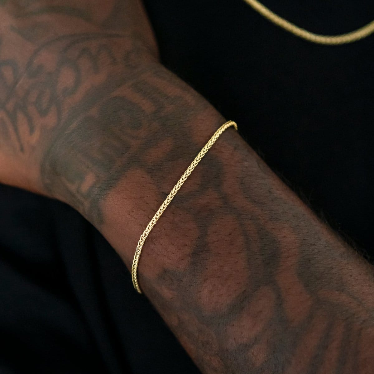 GLD Men Palm Chain + Bracelet Bundle in Yellow Gold - 2 mm