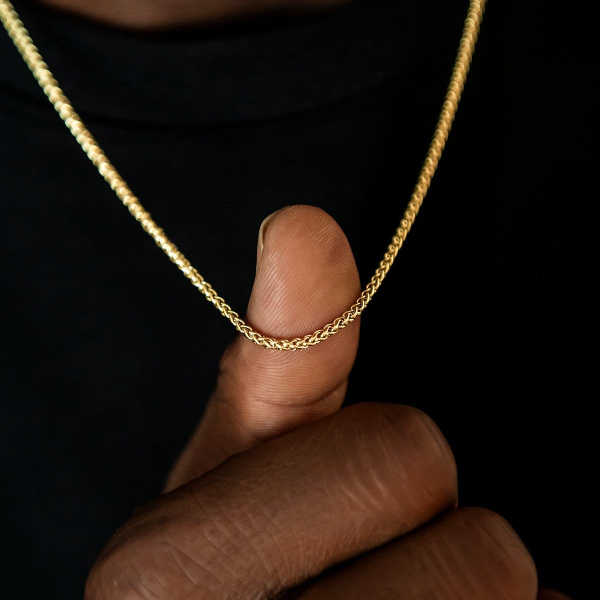 GLD Men Palm Chain + Bracelet Bundle in Yellow Gold - 2 mm