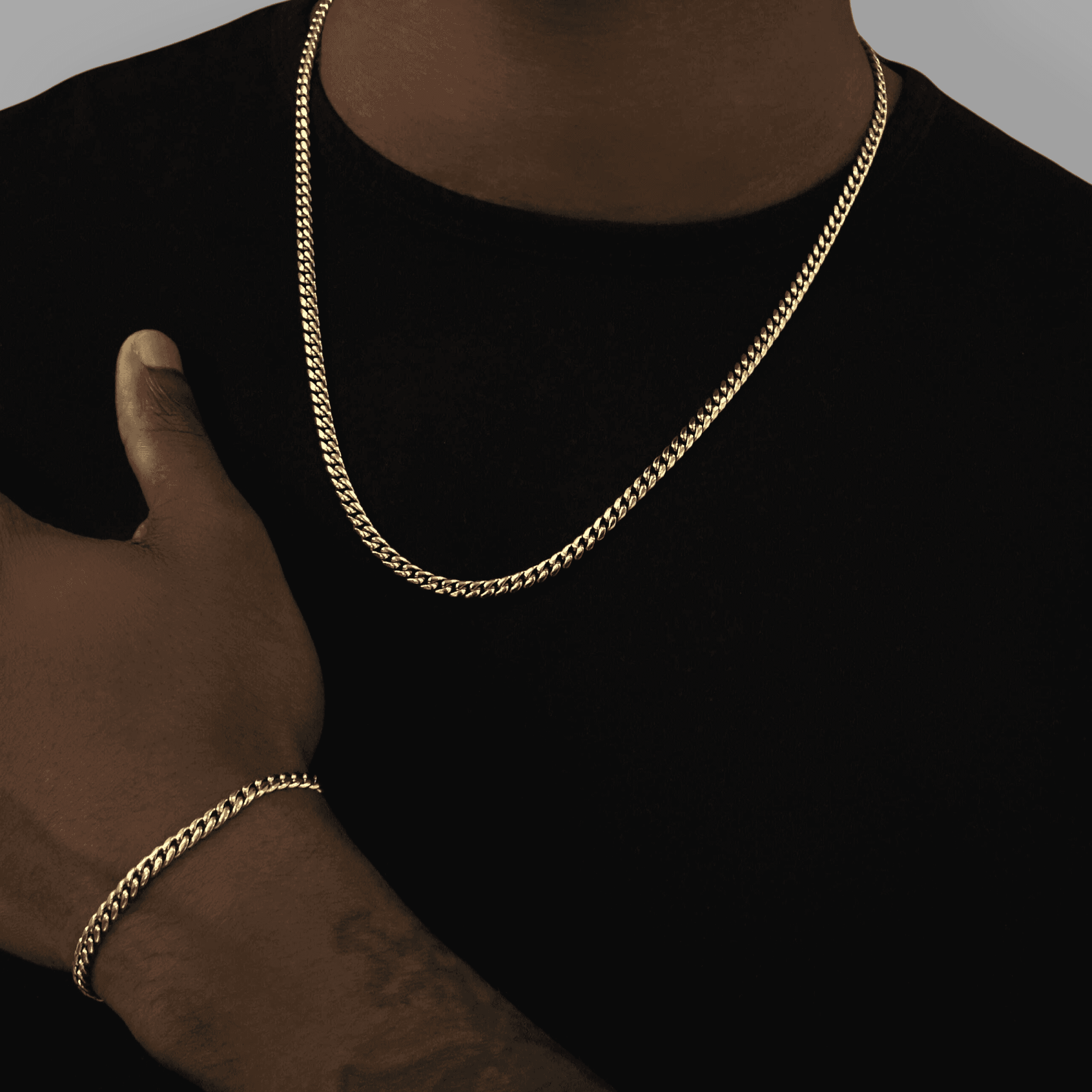 GLD Men 5 mm Cuban Chain + Bracelet Bundle - Yellow Gold