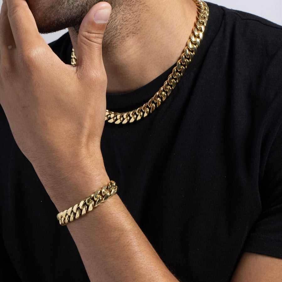 GLD Men GLD Signature Cuban Chain + Bracelet Bundle - 12 mm