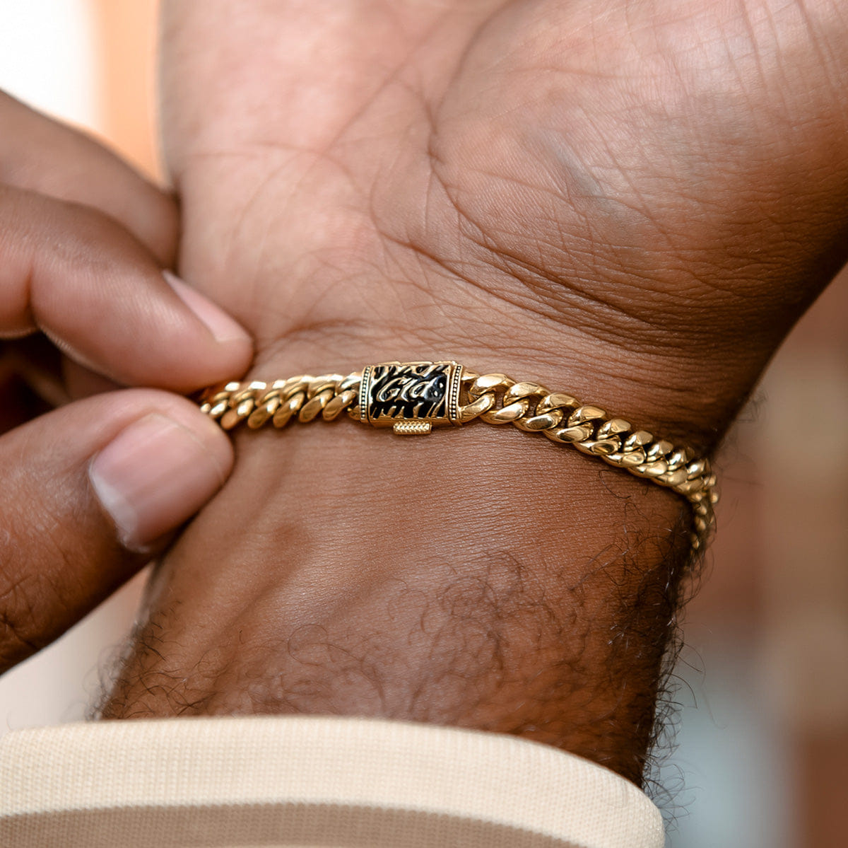 GLD Men Miami Cuban Chain + Bracelet Bundle in Yellow Gold - 6 mm
