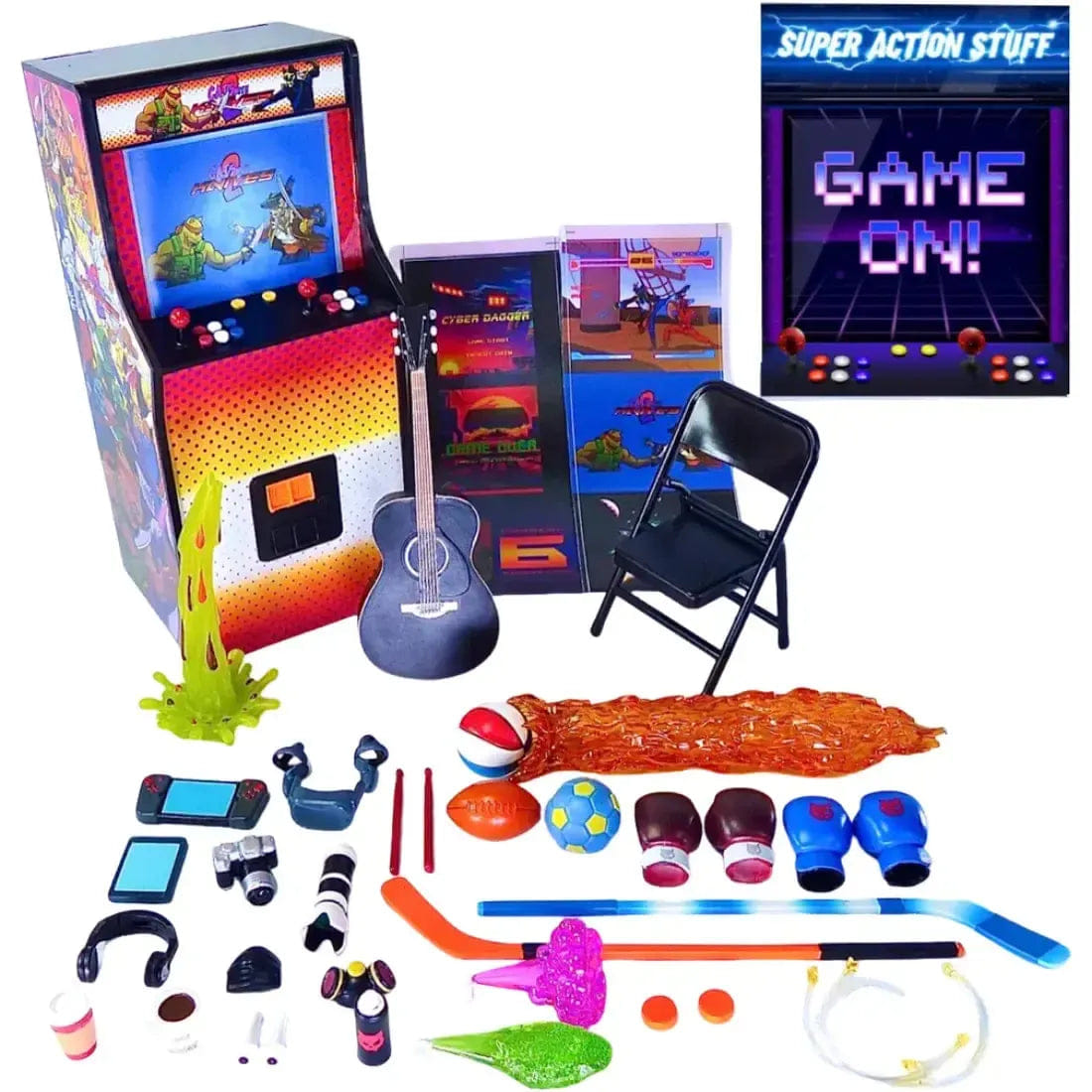 Super Action Stuff Mini Arcade Machine, Props & Accessories for Action Figures (1:12 Scale) - Super Action Stuff