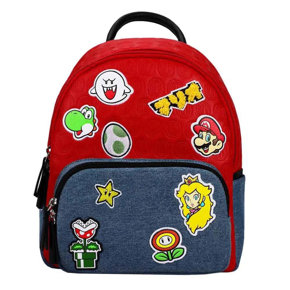 Bioworld Super Mario - Game Character Patches Mini Backpack (Embossed) - Bioworld