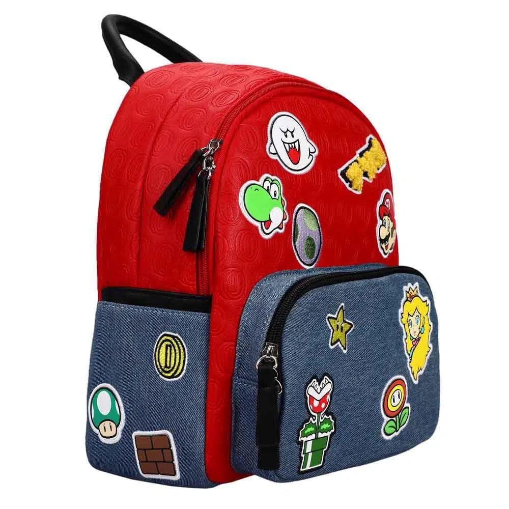 Bioworld Super Mario - Game Character Patches Mini Backpack (Embossed) - Bioworld