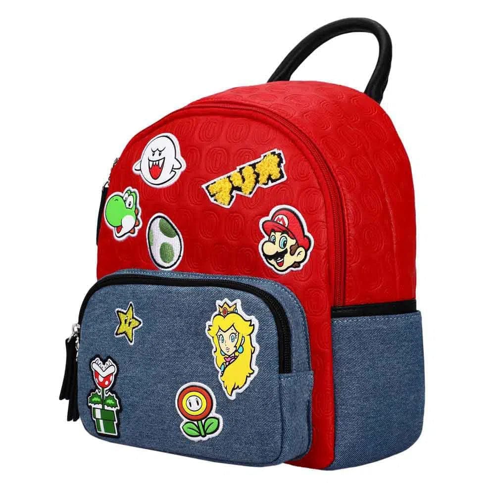 Bioworld Super Mario - Game Character Patches Mini Backpack (Embossed) - Bioworld