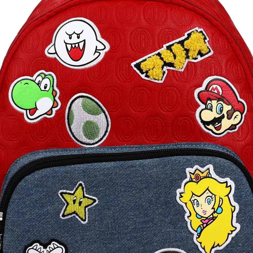 Bioworld Super Mario - Game Character Patches Mini Backpack (Embossed) - Bioworld