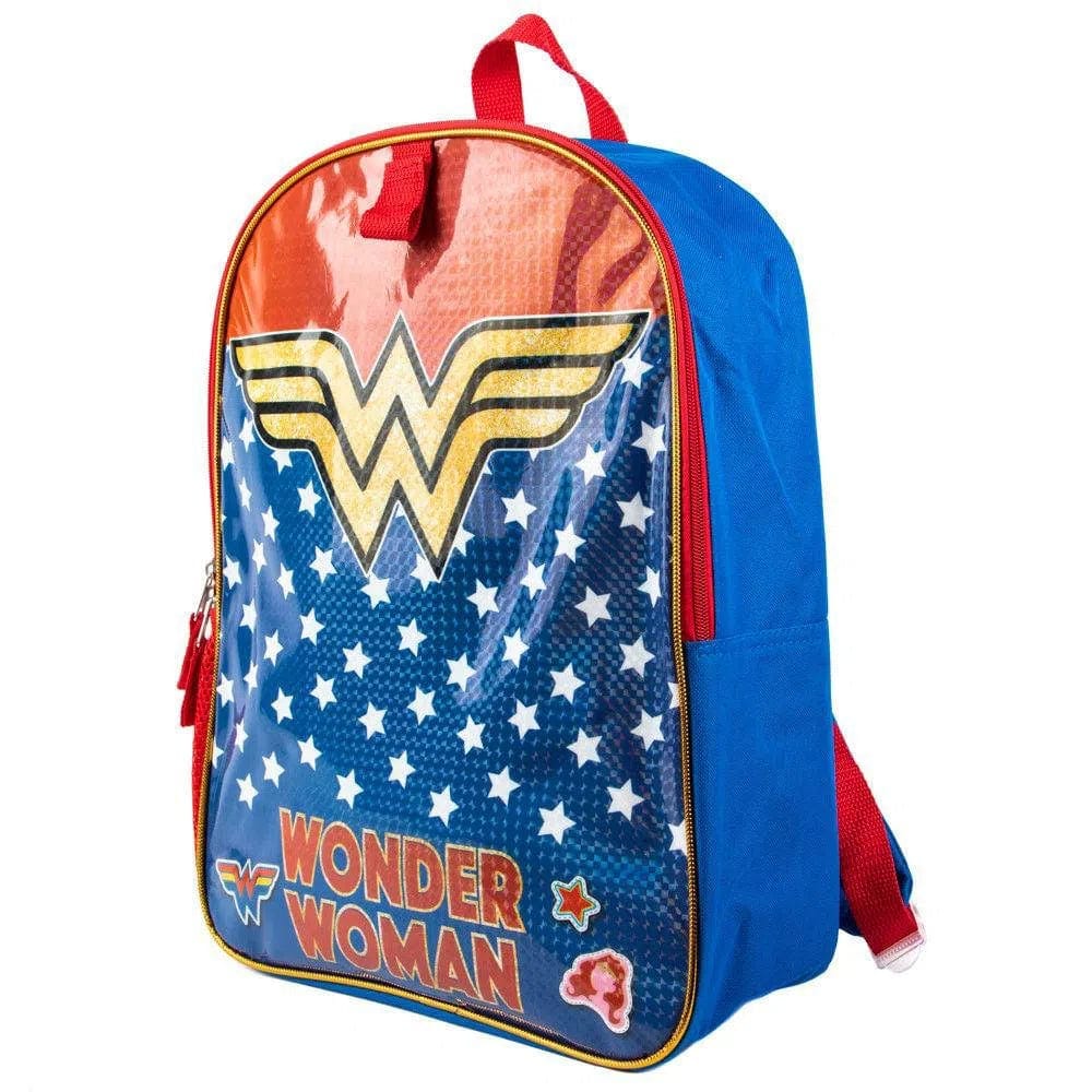 Bioworld DC Comics: Wonder Woman - GRL PWR Stars Backpack with Lunchbox - Bioworld
