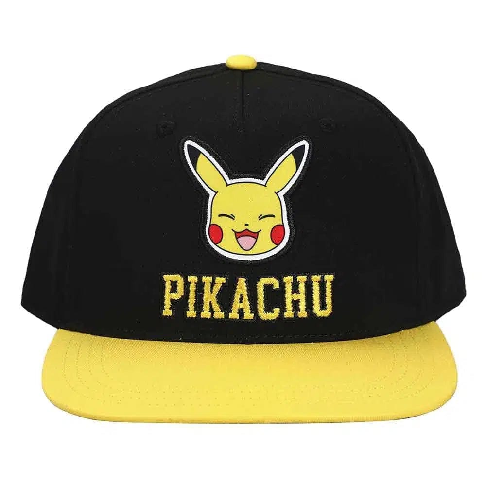 Bioworld Pokémon - Pikachu Snapback Hat (Yellow / Black, Twill, Flat Bill) - Bioworld