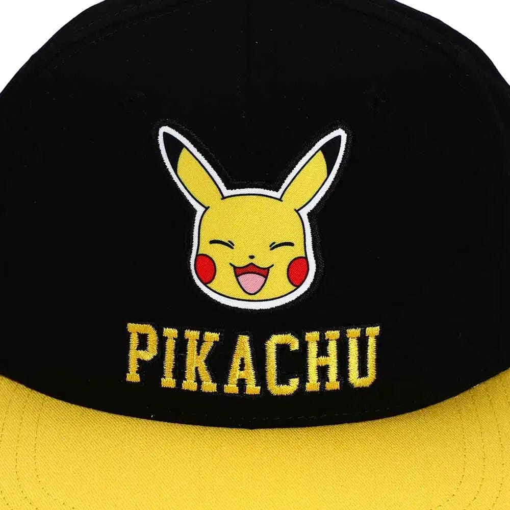 Bioworld Pokémon - Pikachu Snapback Hat (Yellow / Black, Twill, Flat Bill) - Bioworld
