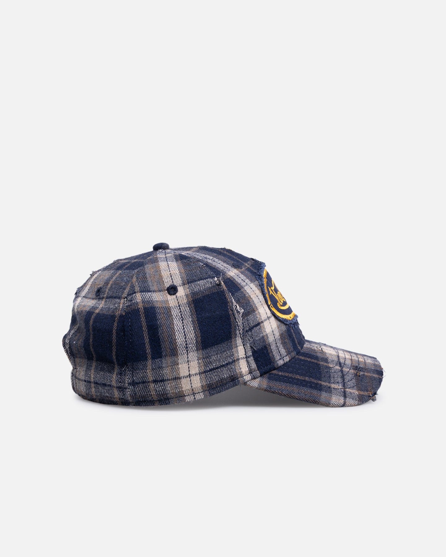 Von Dutch Gingham Dad Strapback Cap Blue