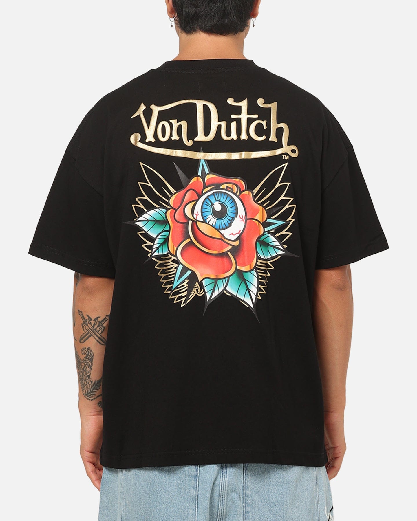 Von Dutch Flower Eye T - Shirt Black