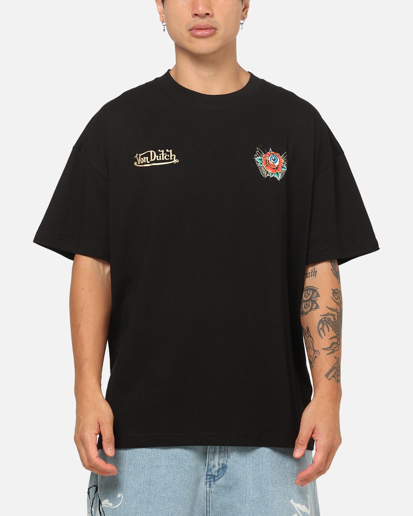 Von Dutch Flower Eye T - Shirt Black
