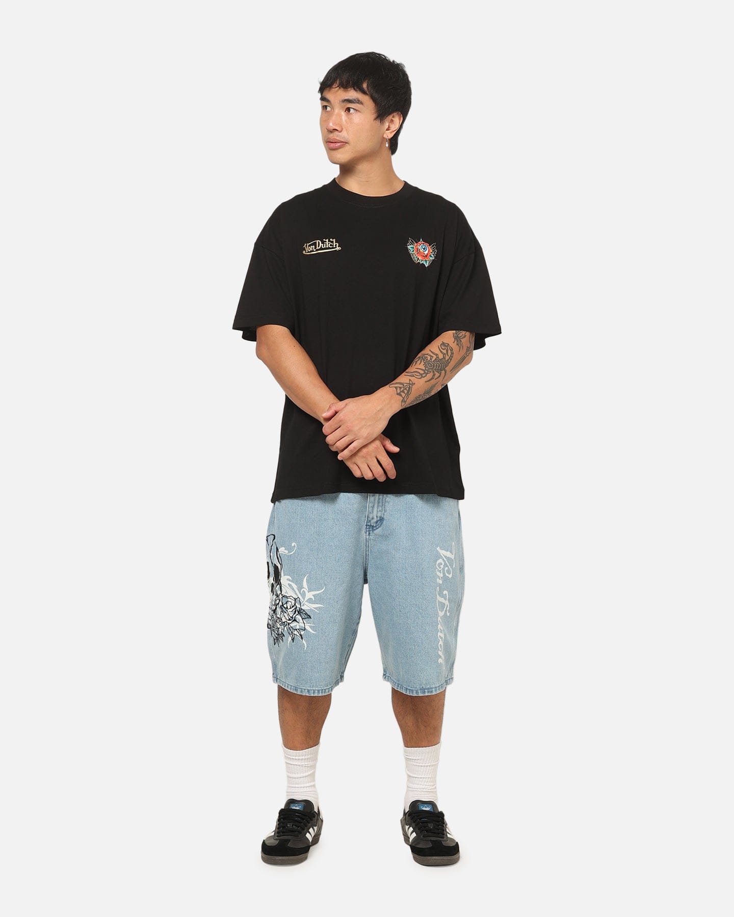 Von Dutch Flower Eye T - Shirt Black