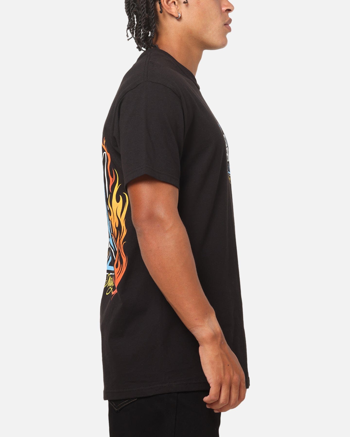 WEST COAST Choppers Skew Logo Flames T - Shirt Black