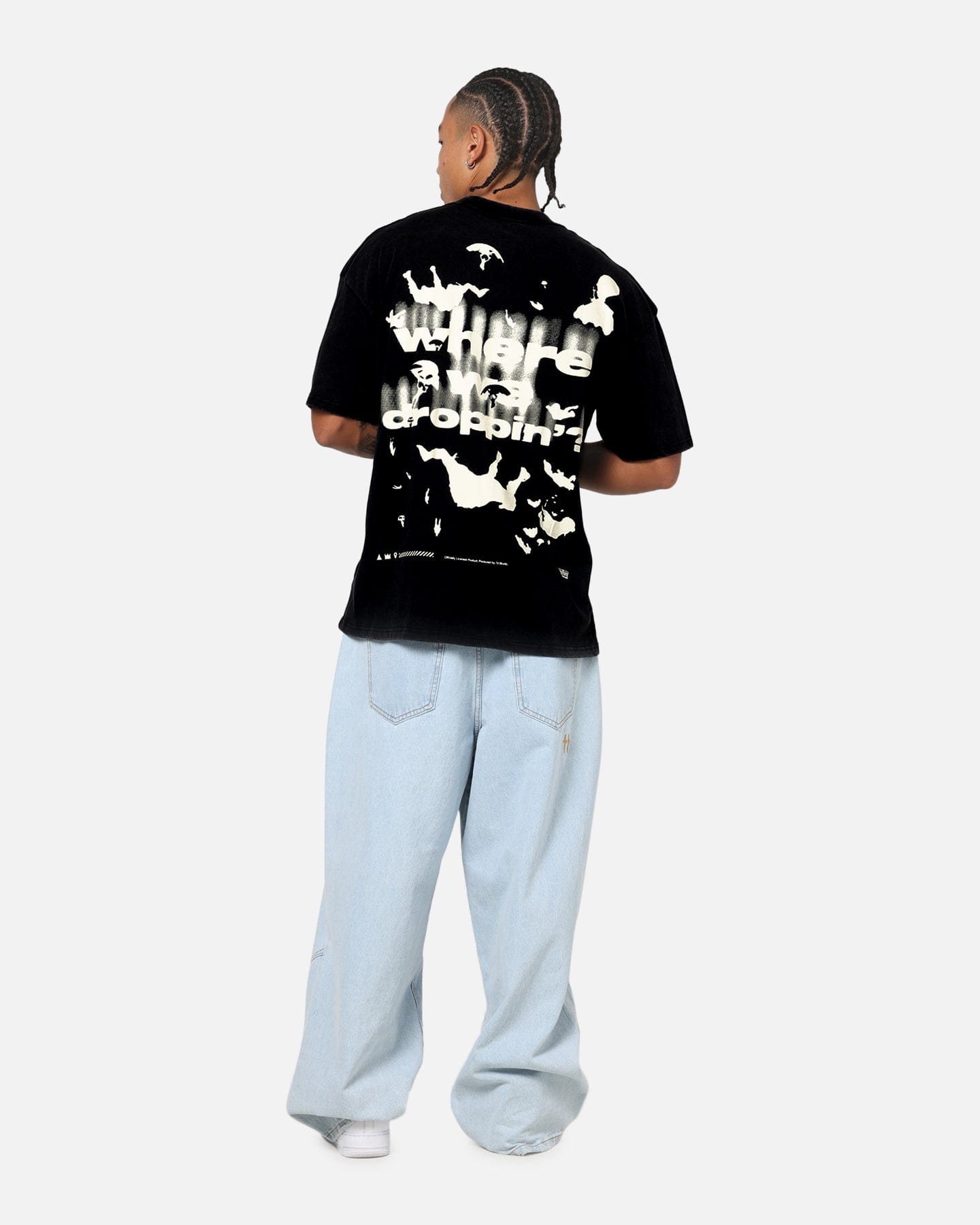 73studio x Fortnite Where We Droppin T - Shirt Black Acidwash