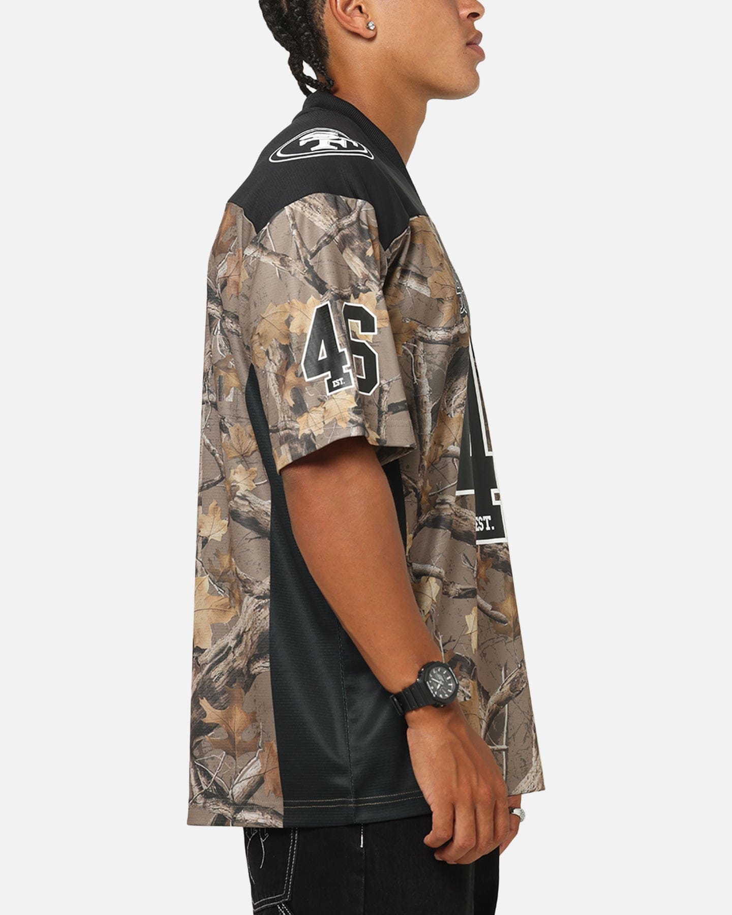 Majestic Athletic San Francisco 49ers Mesh Oversized T - Shirt Khaki Forest Camo