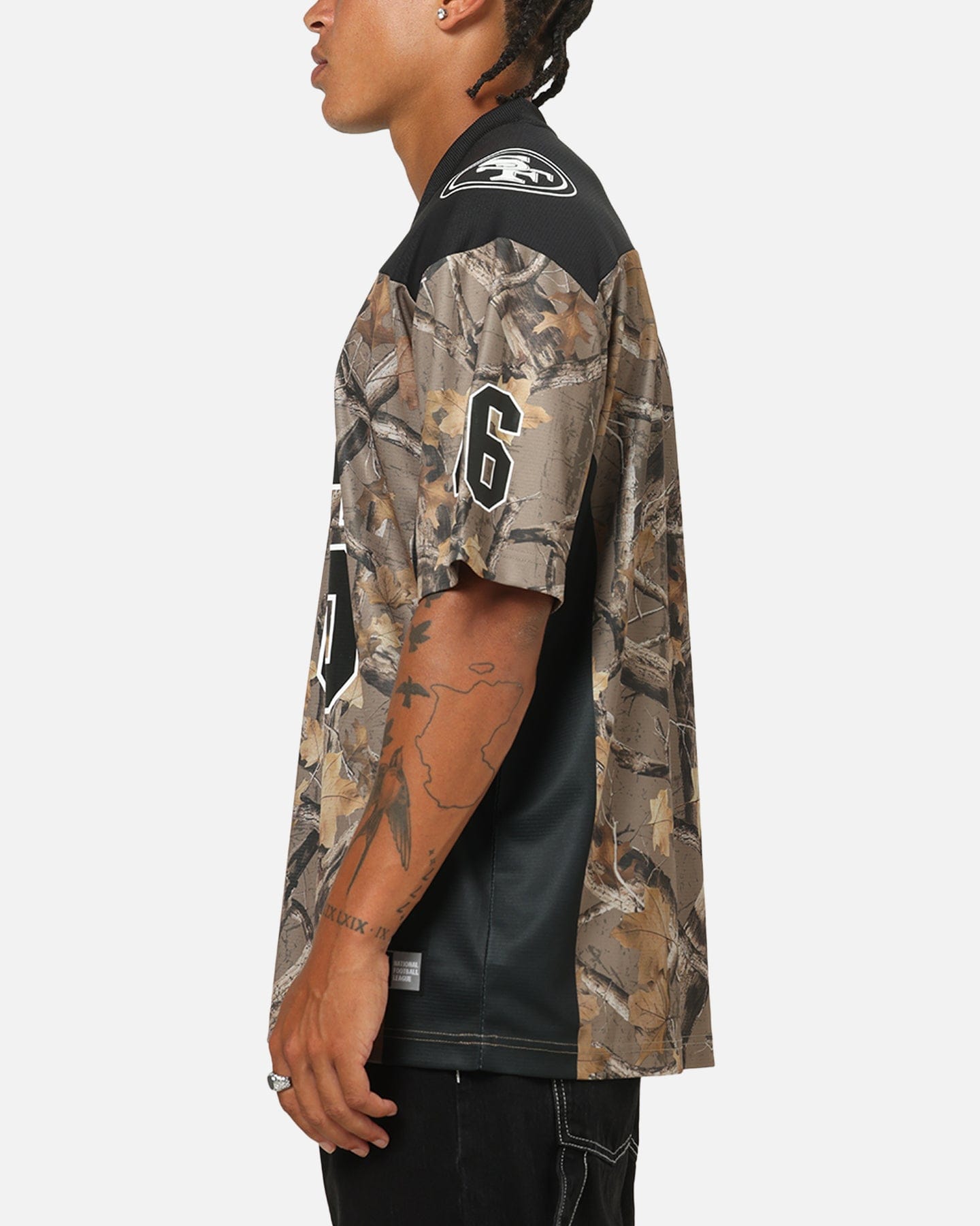 Majestic Athletic San Francisco 49ers Mesh Oversized T - Shirt Khaki Forest Camo