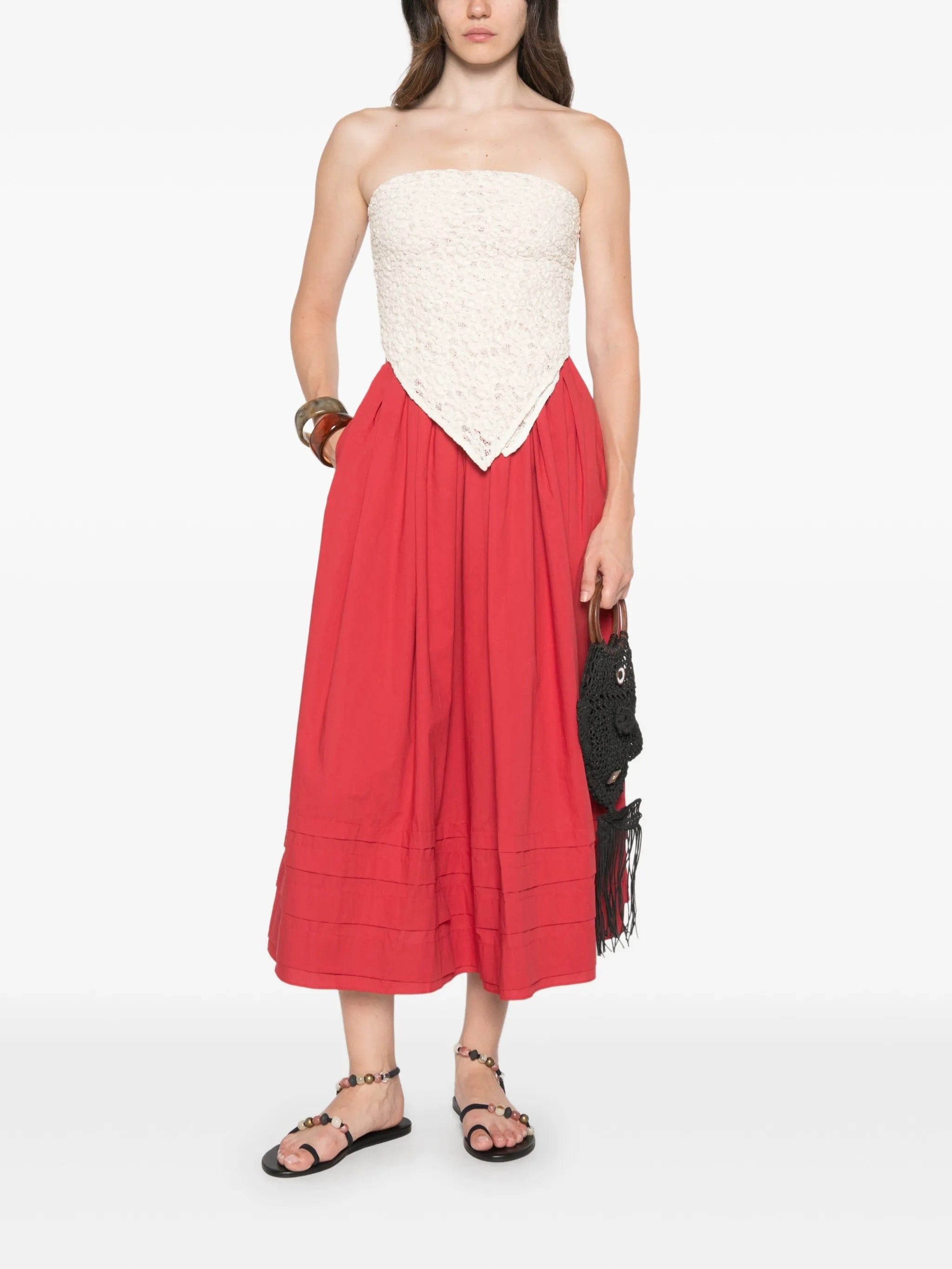 Faithfull Cales pleated mid skirt