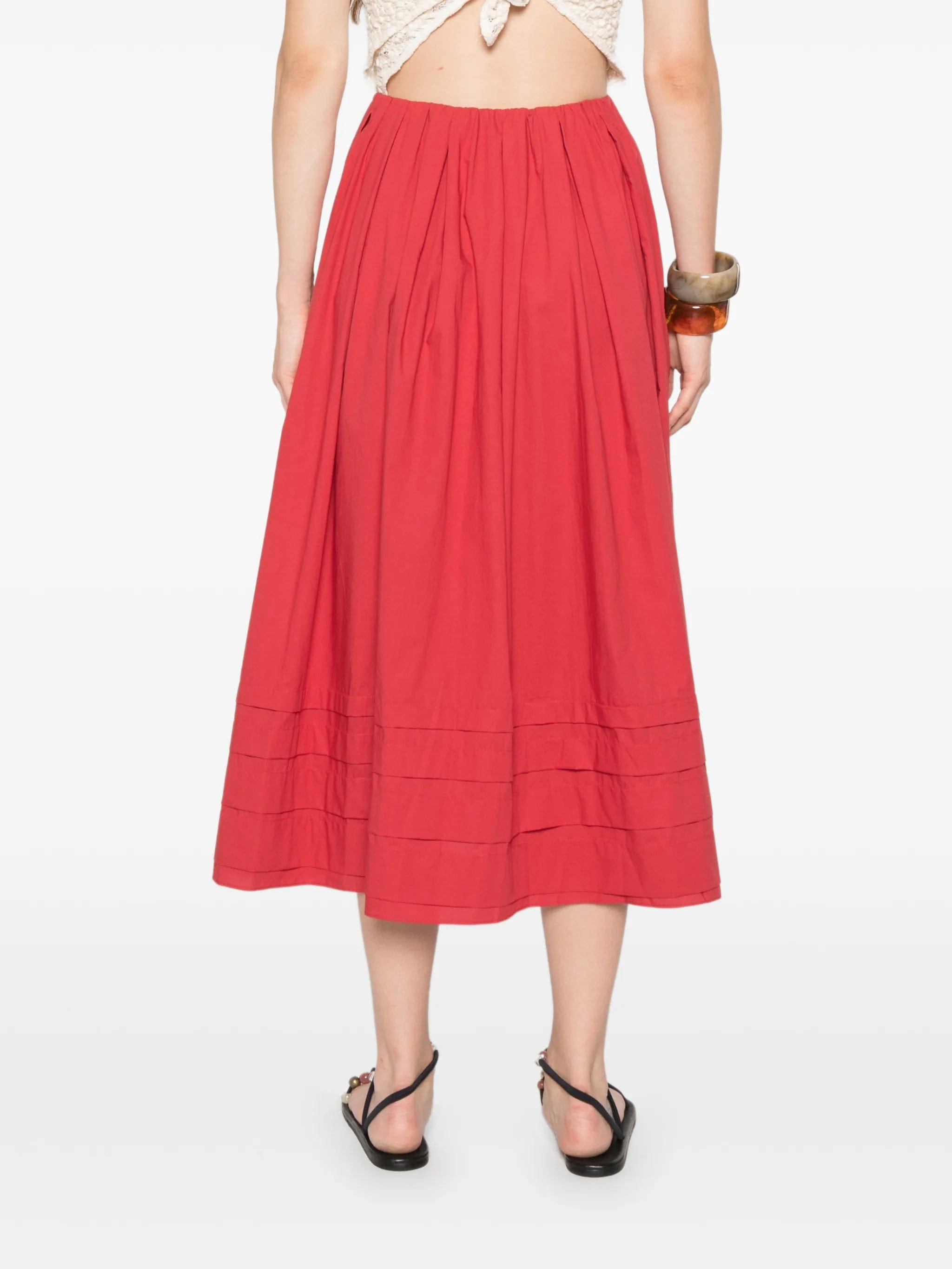 Faithfull Cales pleated mid skirt