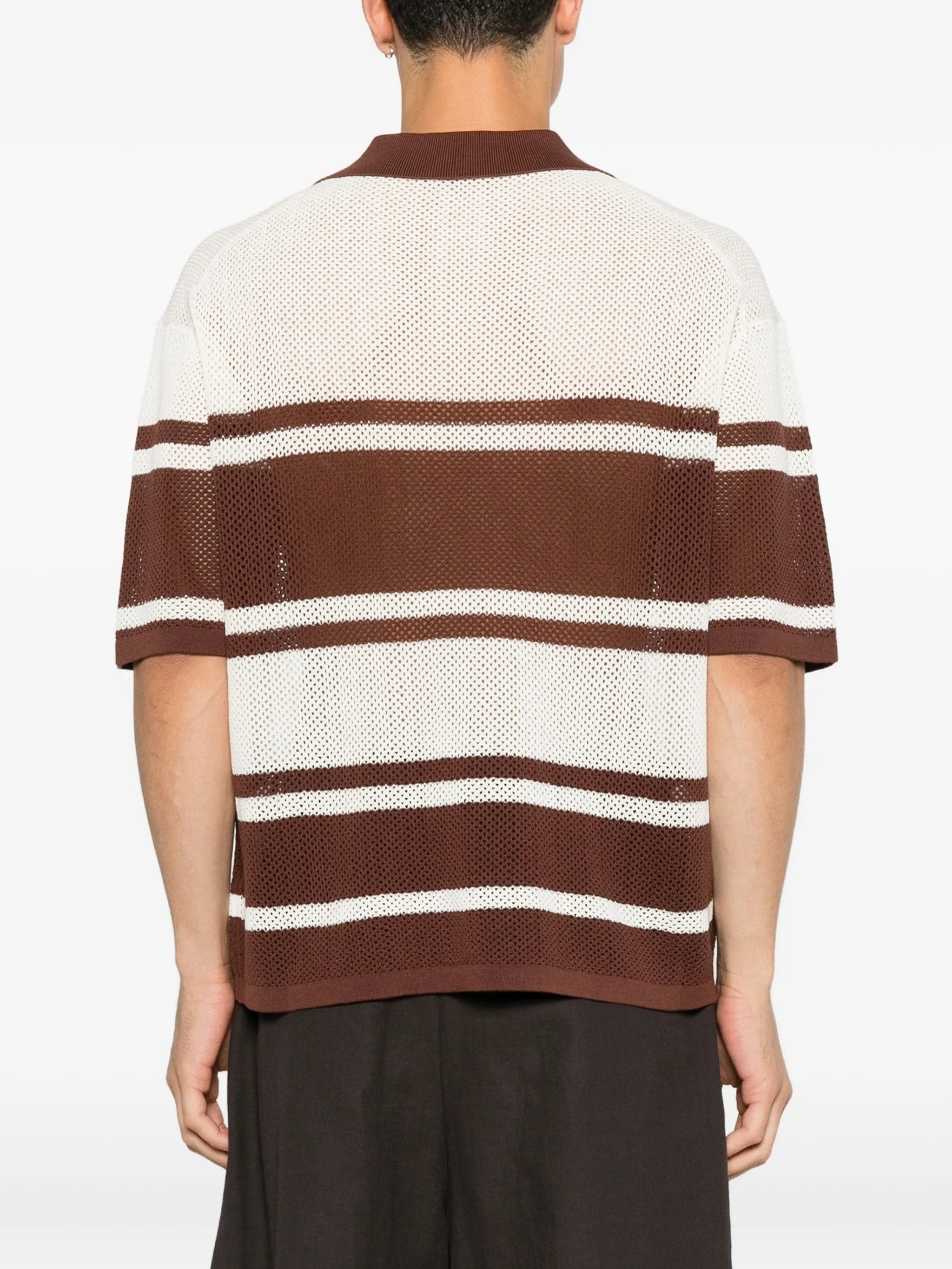 Commas open - weave striped polo shirt