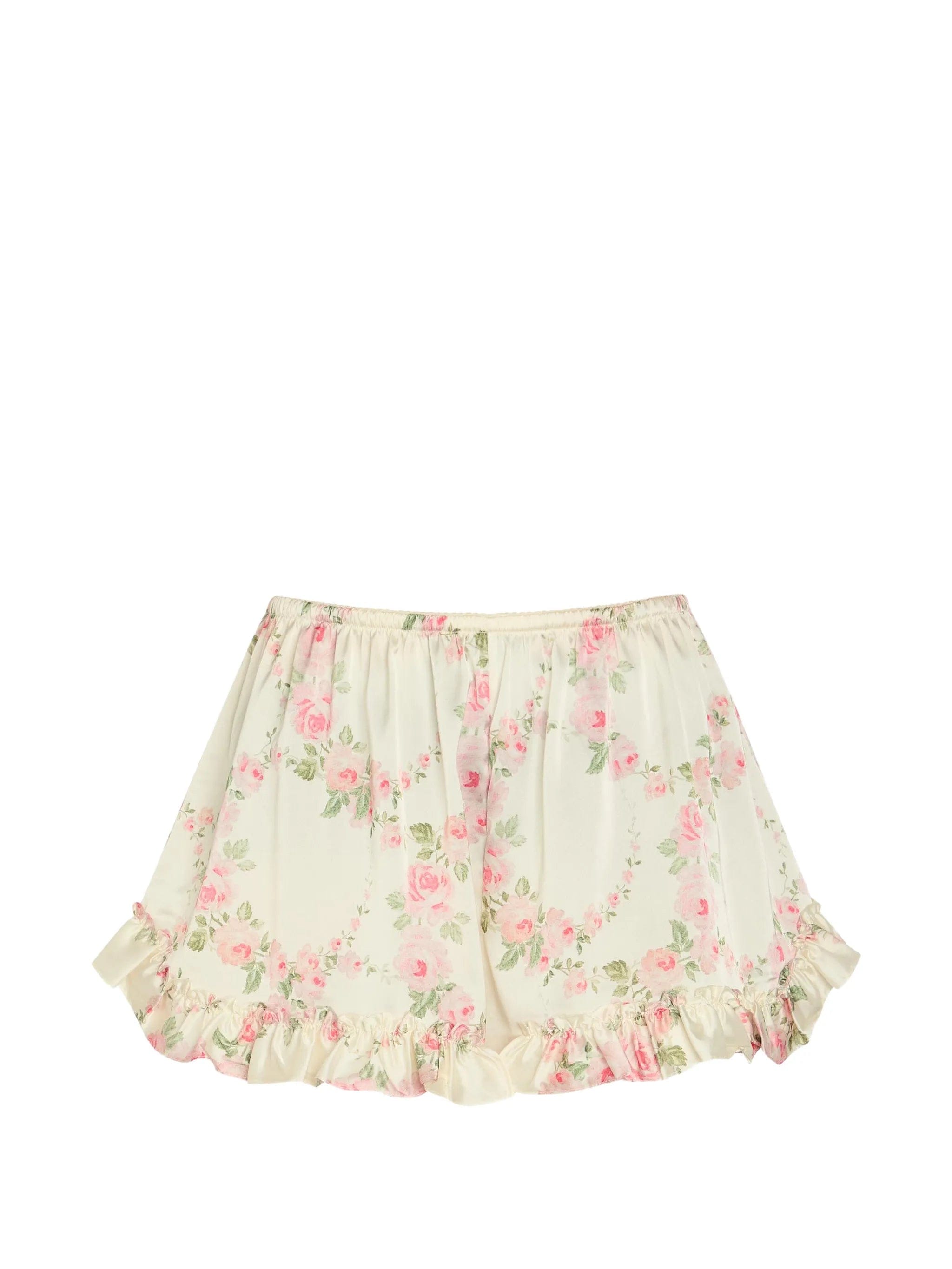 Simone Rocha floral - print ruffled shorts