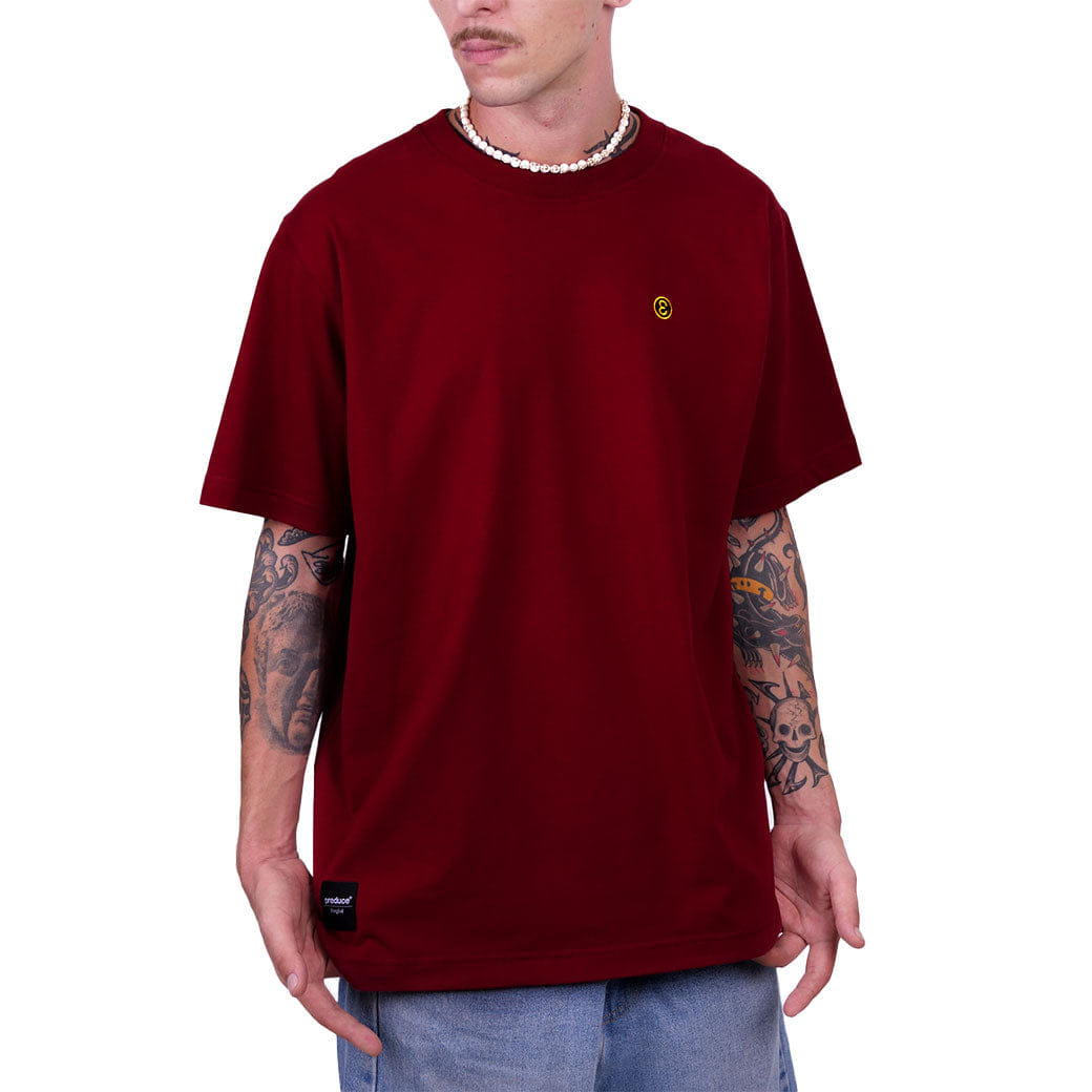 Yellow Preduce Small E Two - Tone Embroidered T - Shirt Maroon/Black/Yellow
