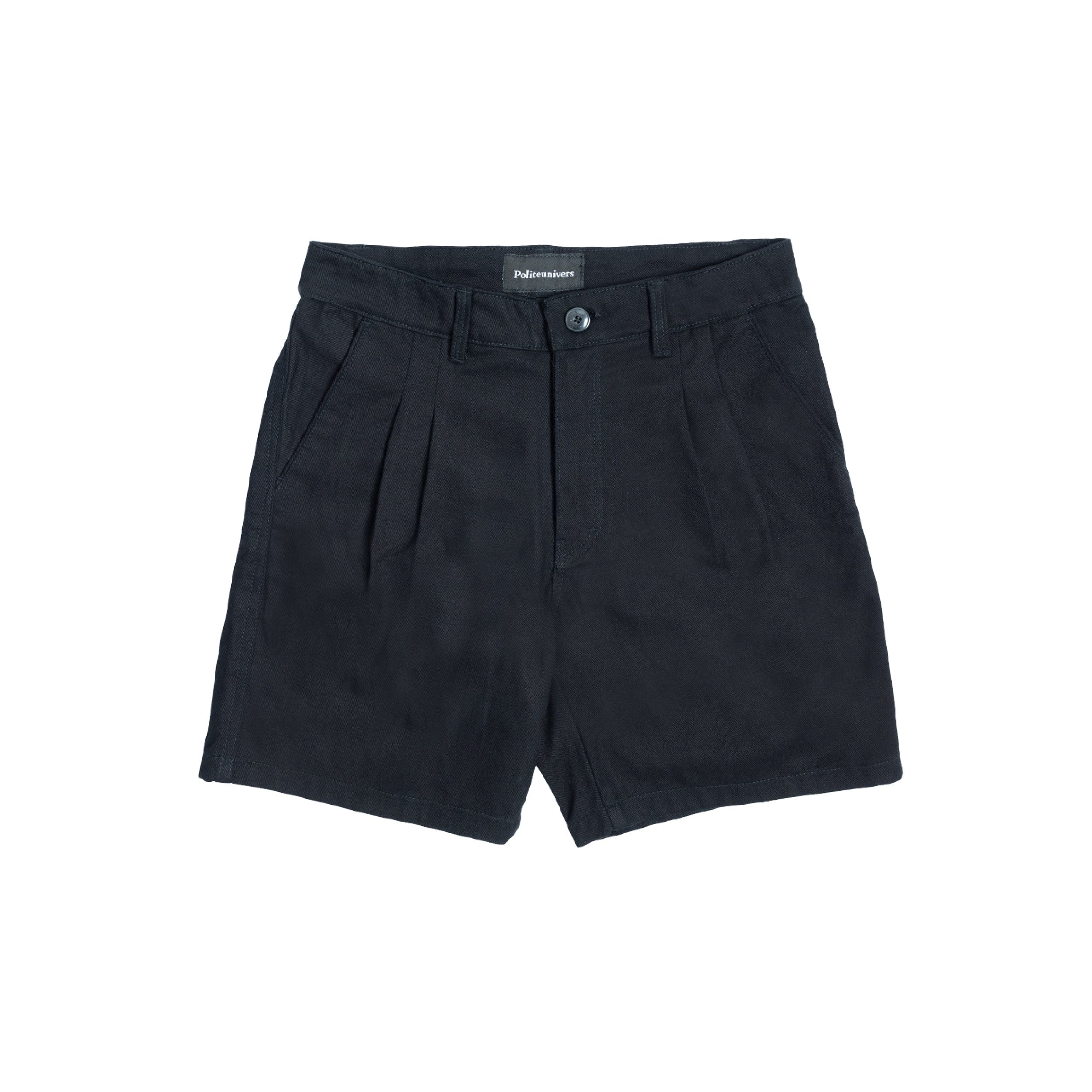 Politeunivers Double Pleated Twill Short - Black